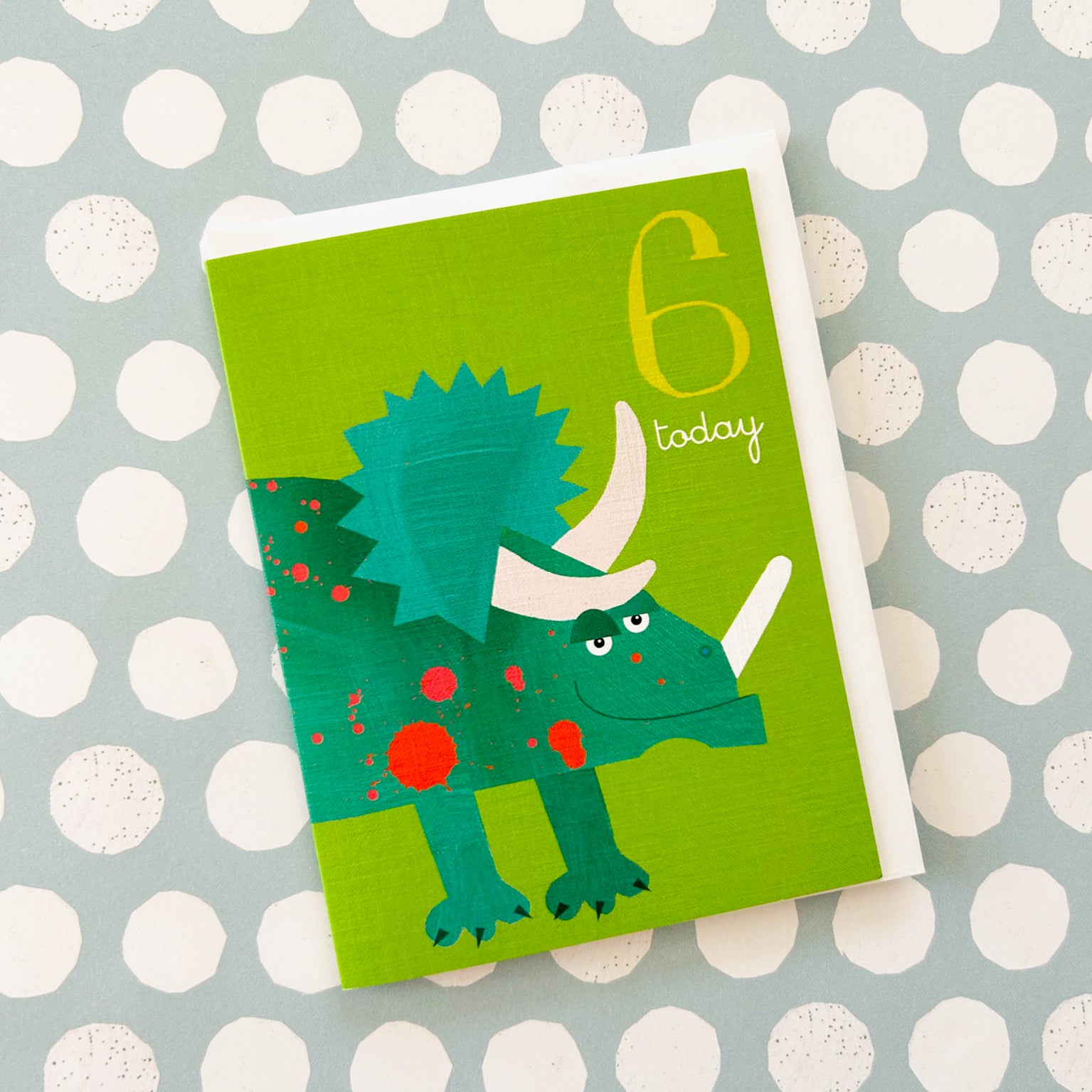 mini dinosaur 6th birthday card