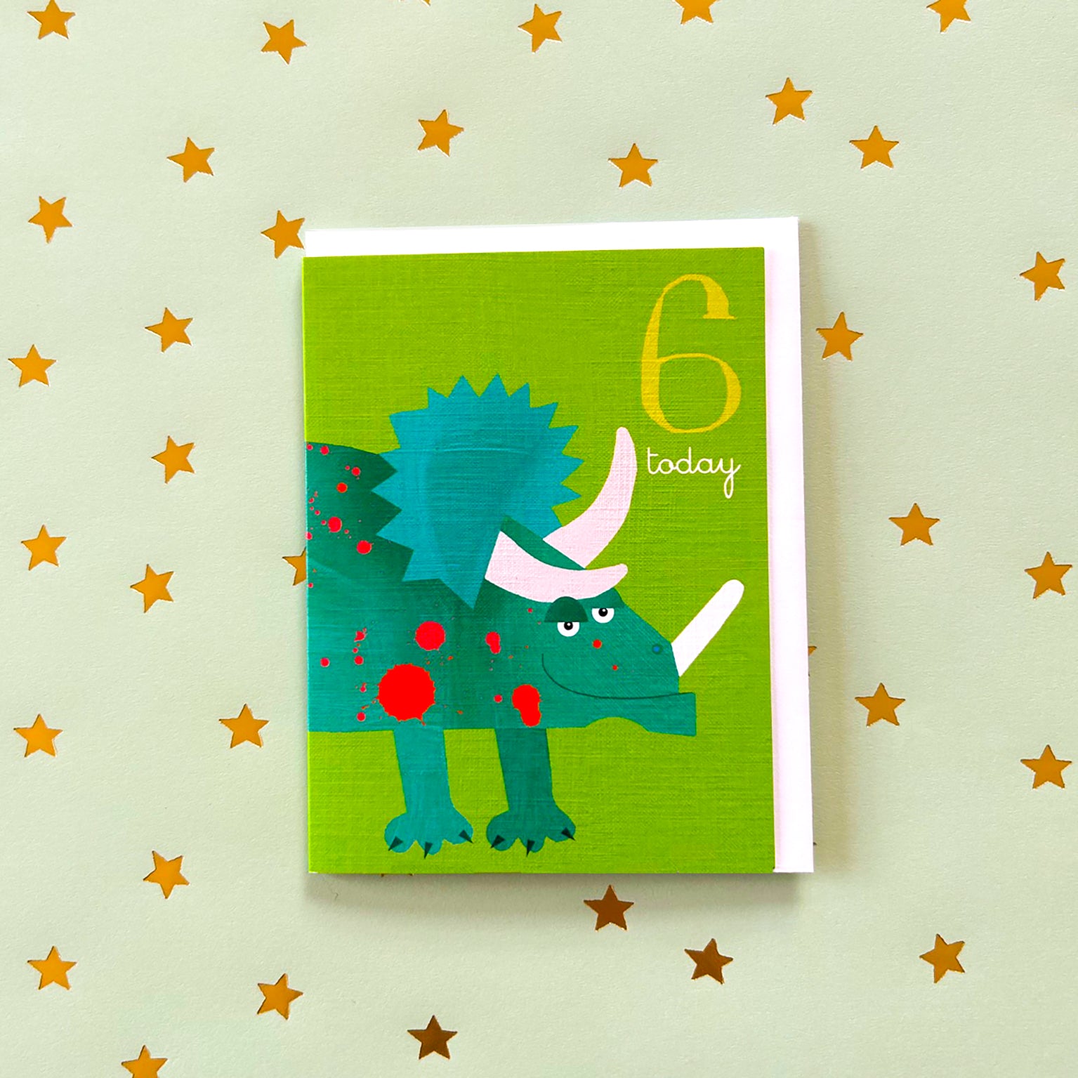 mini dinosaur 6th birthday card