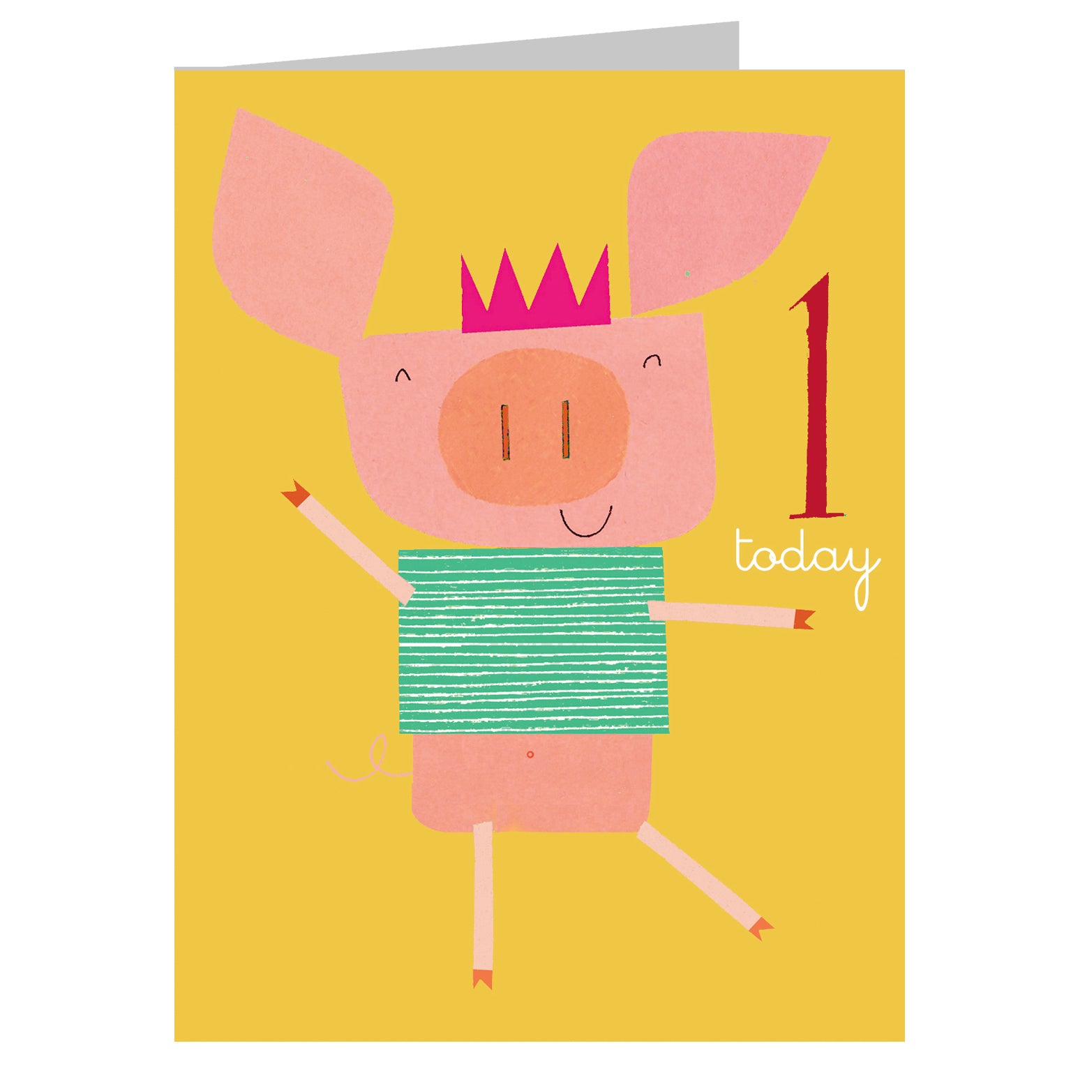 mini piglet 1st birthday card