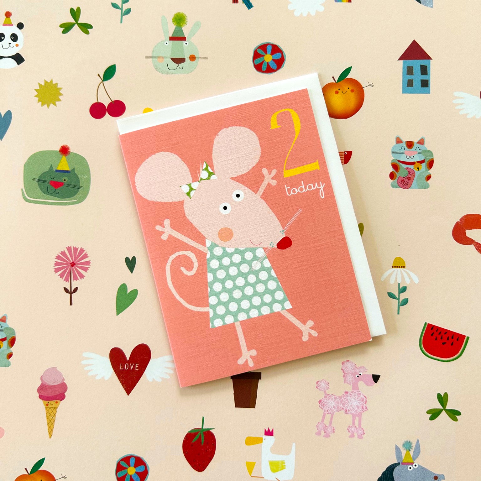 mini mouse 2nd birthday card