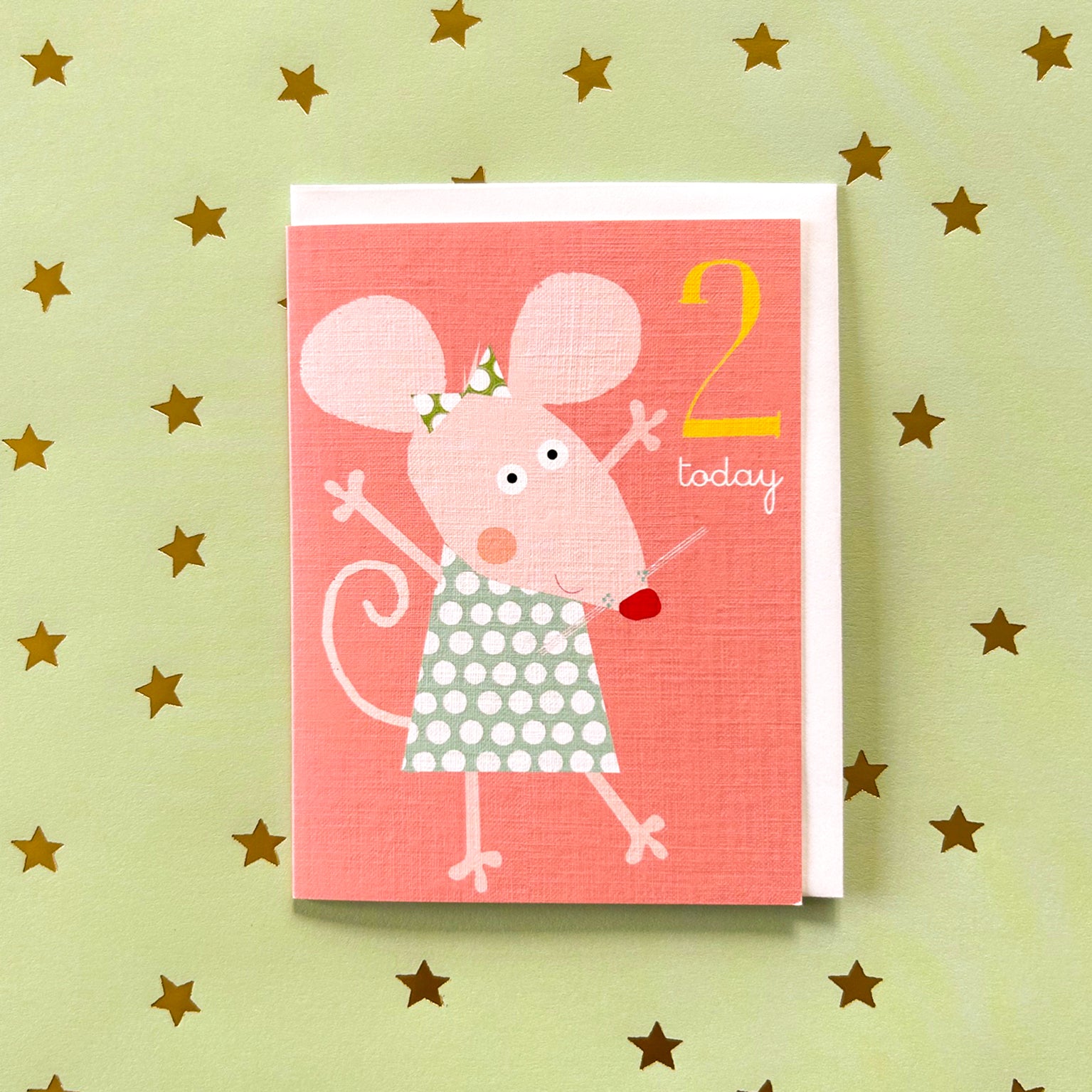 mini mouse 2nd birthday card