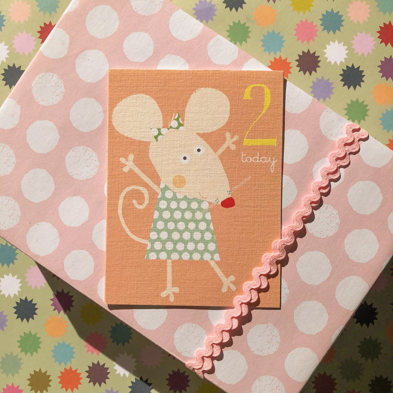 mini mouse 2nd birthday card