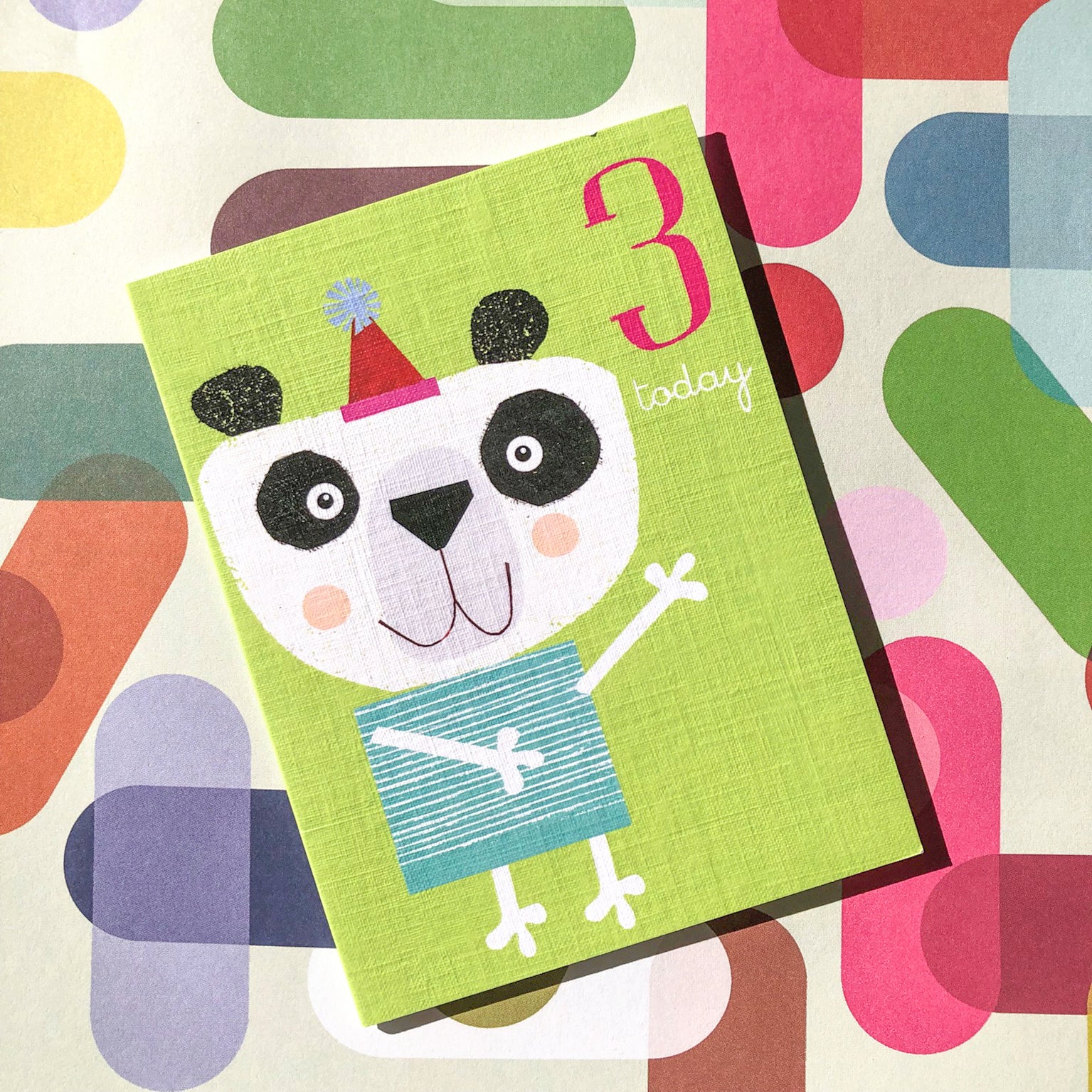 mini panda 3rd birthday card