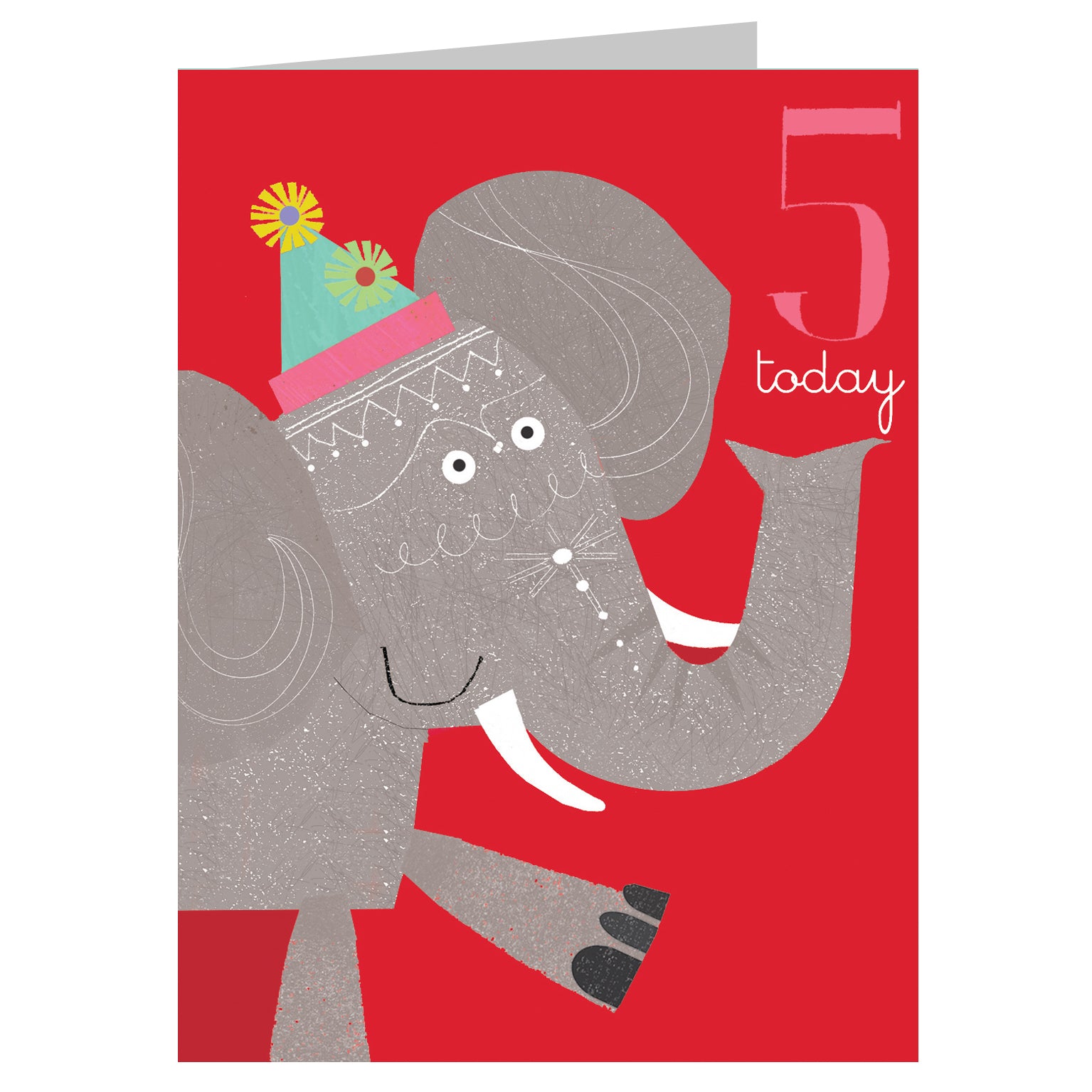 mini elephant 5th birthday card