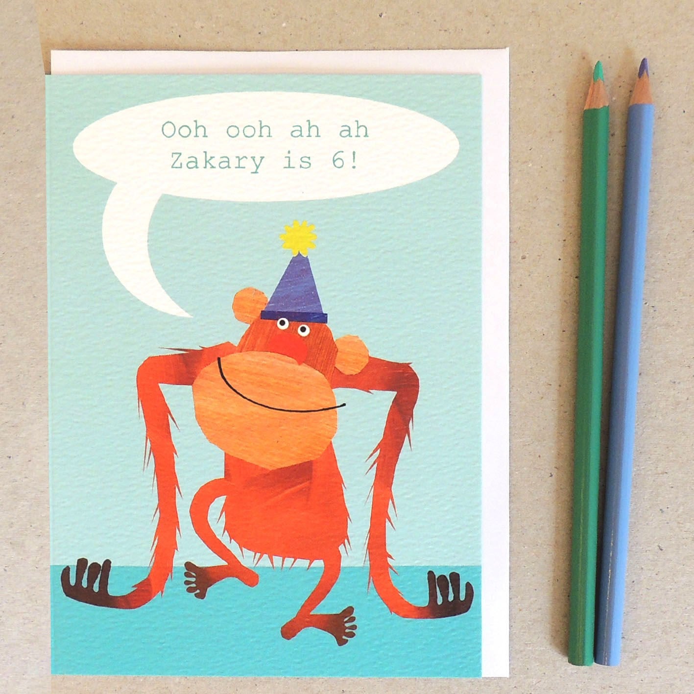 personalised orangutan card