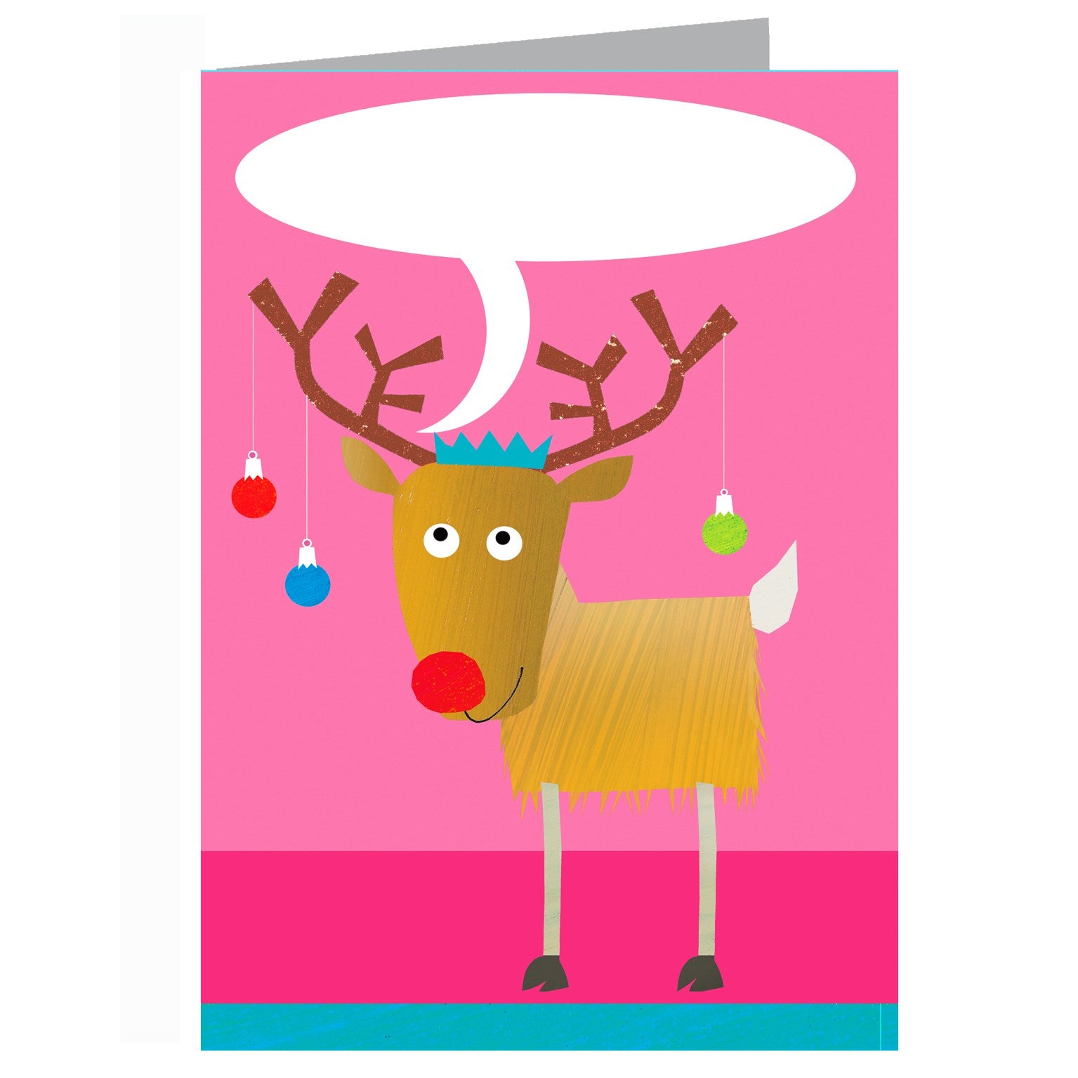 personalised deer Christmas card