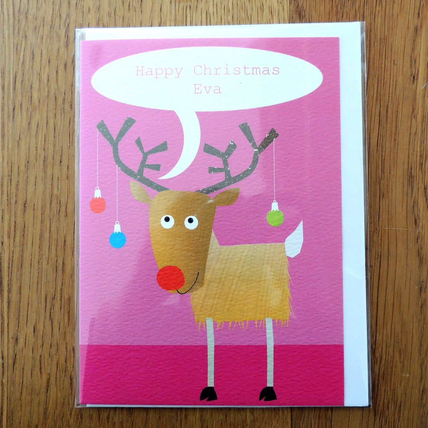 personalised deer Christmas card