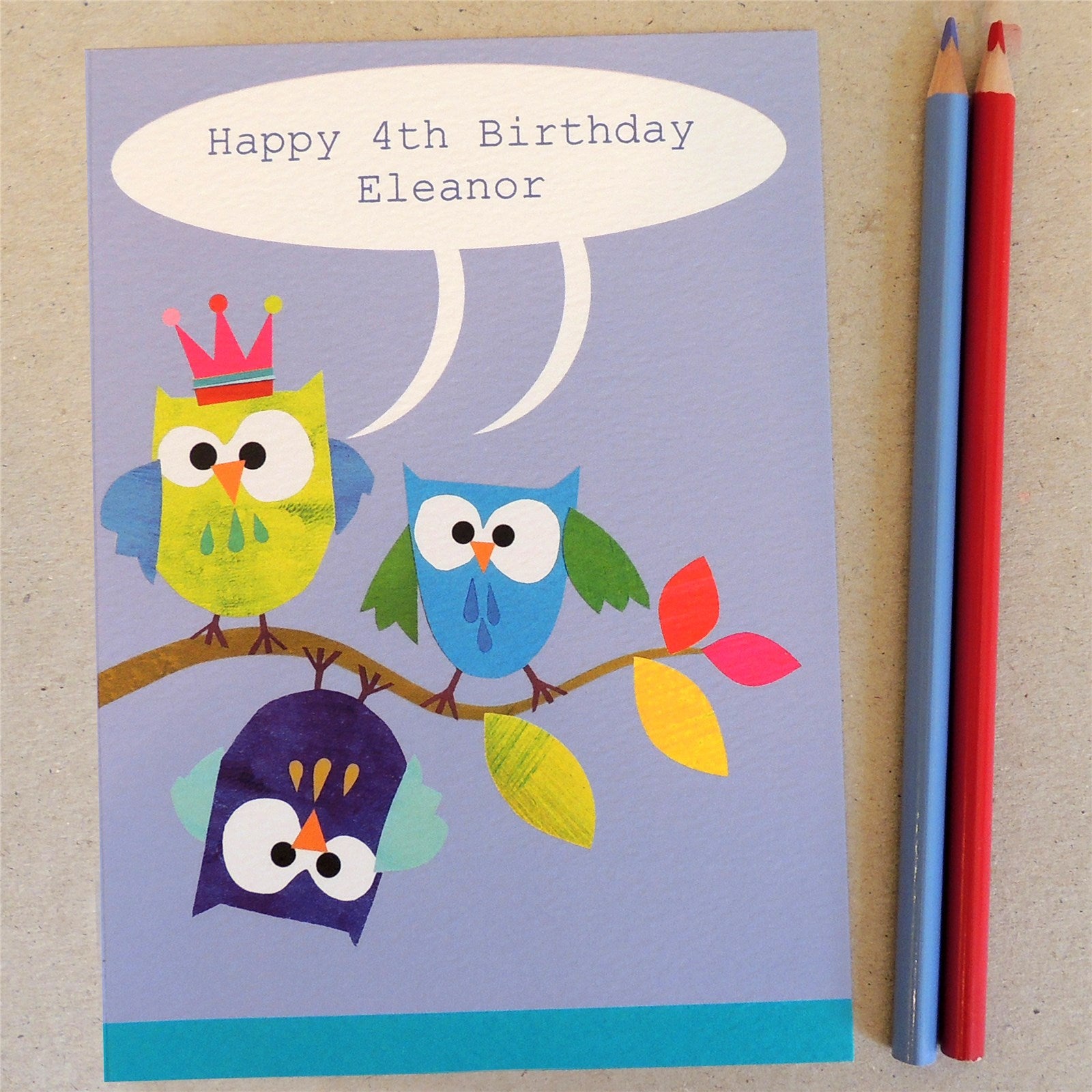 personalised owls card