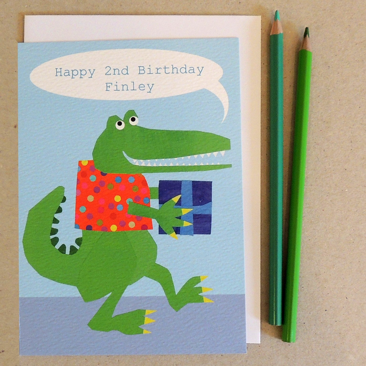 personalised crocodile card