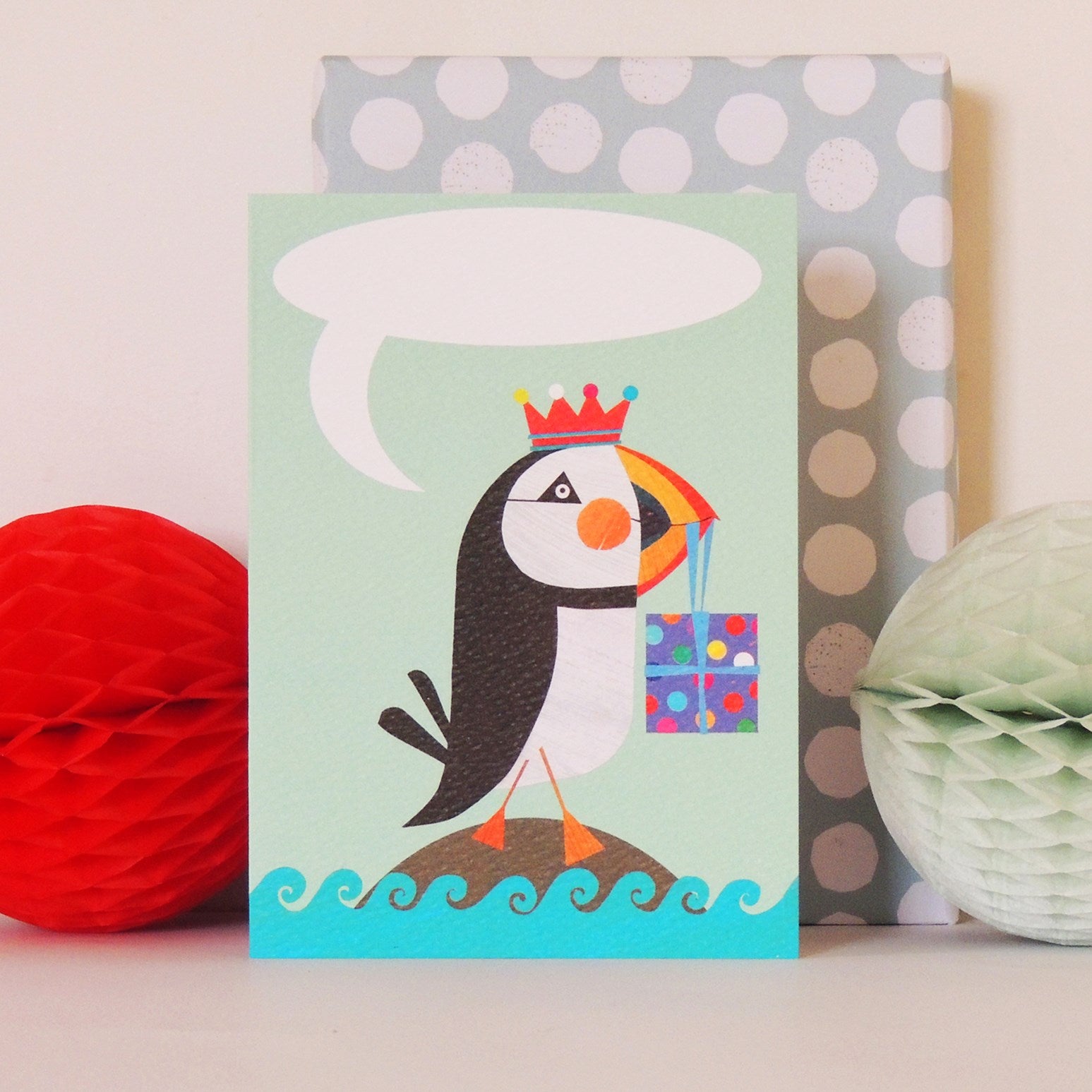 personalised puffin card