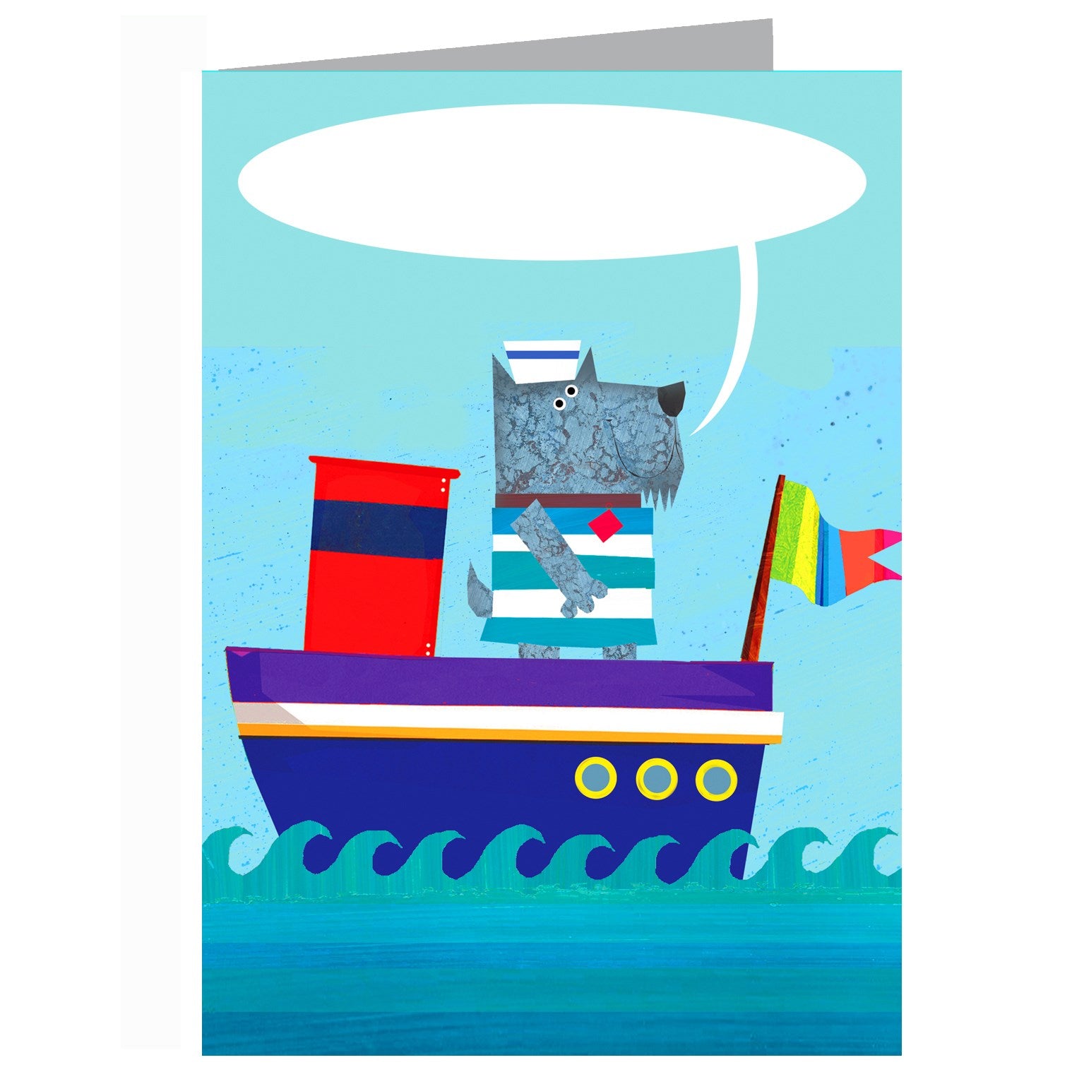 personalised dog boat card