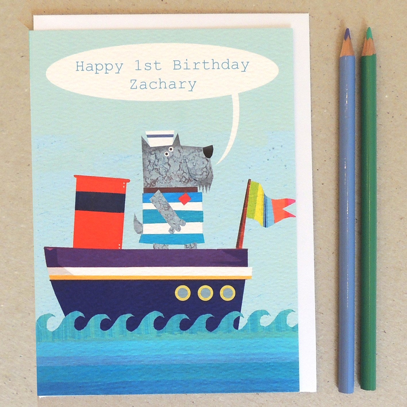 personalised dog boat card