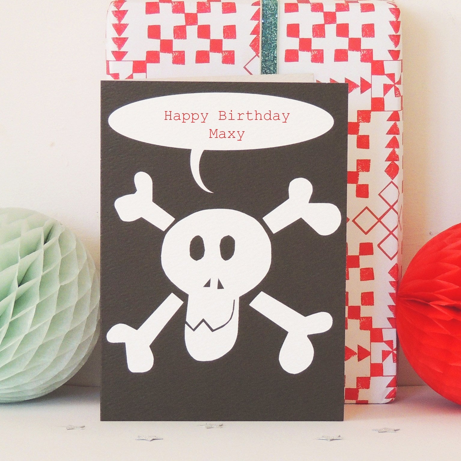 personalised skull card