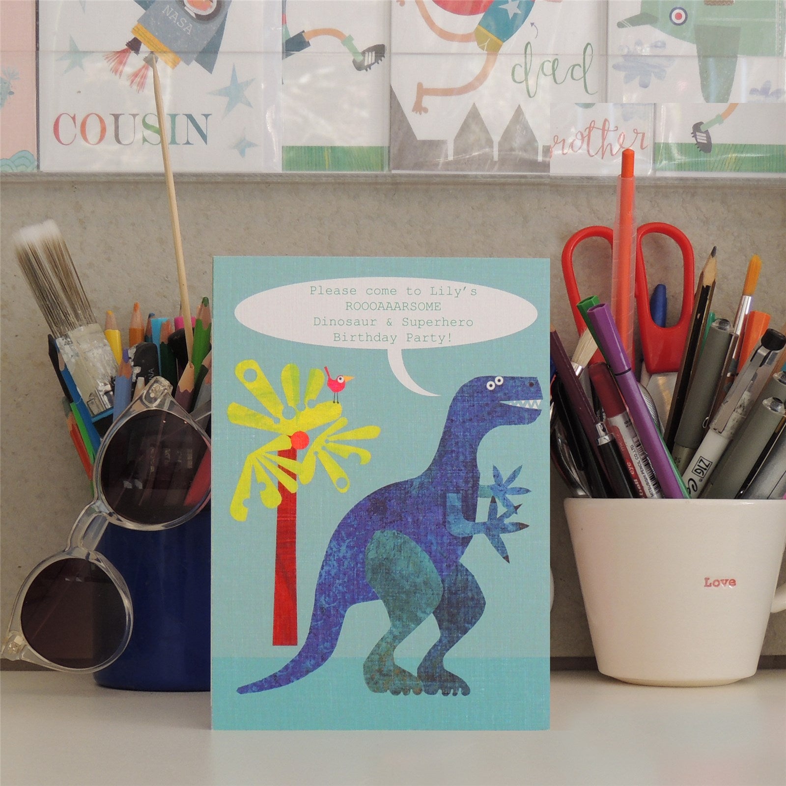 personalised dinosaur card