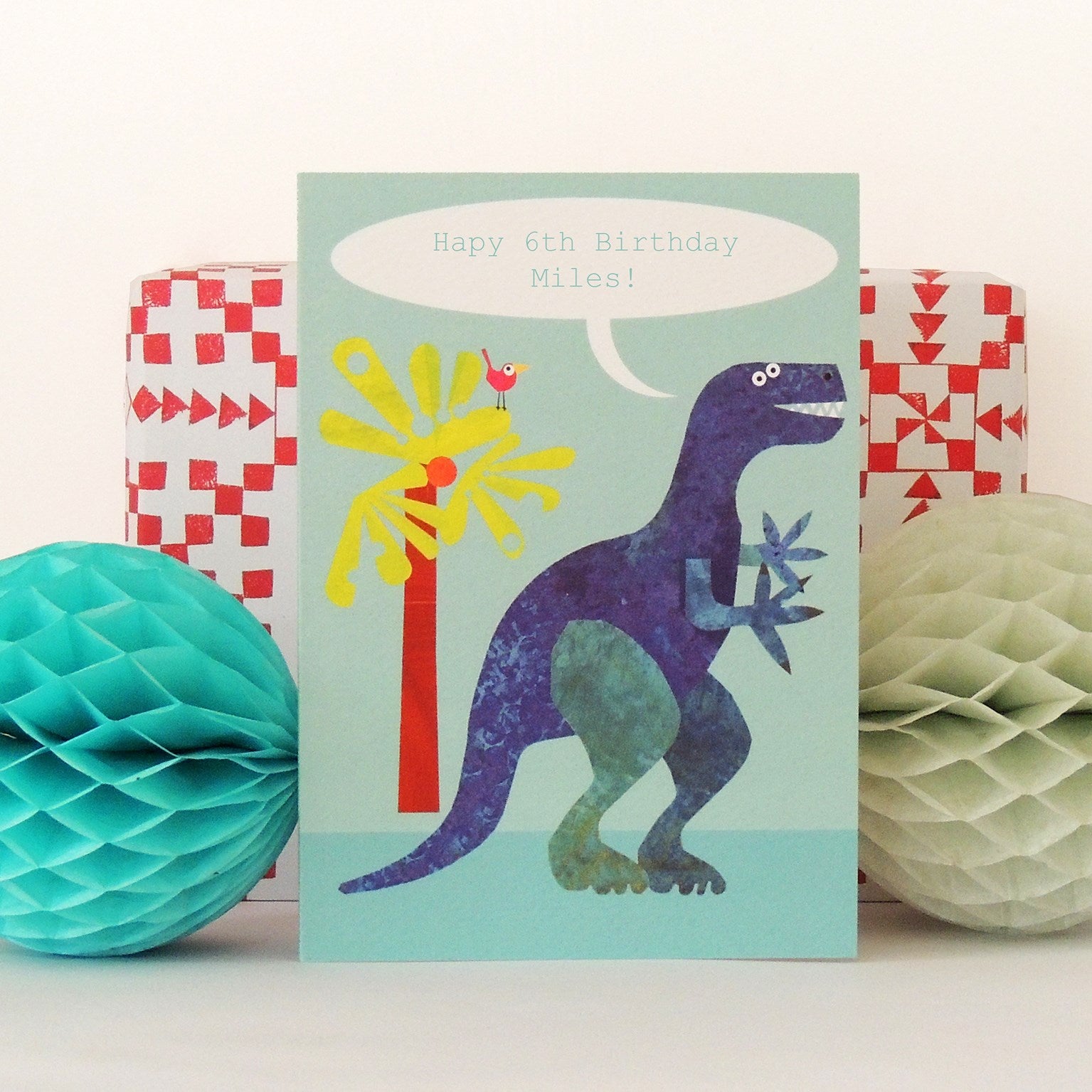 personalised dinosaur card