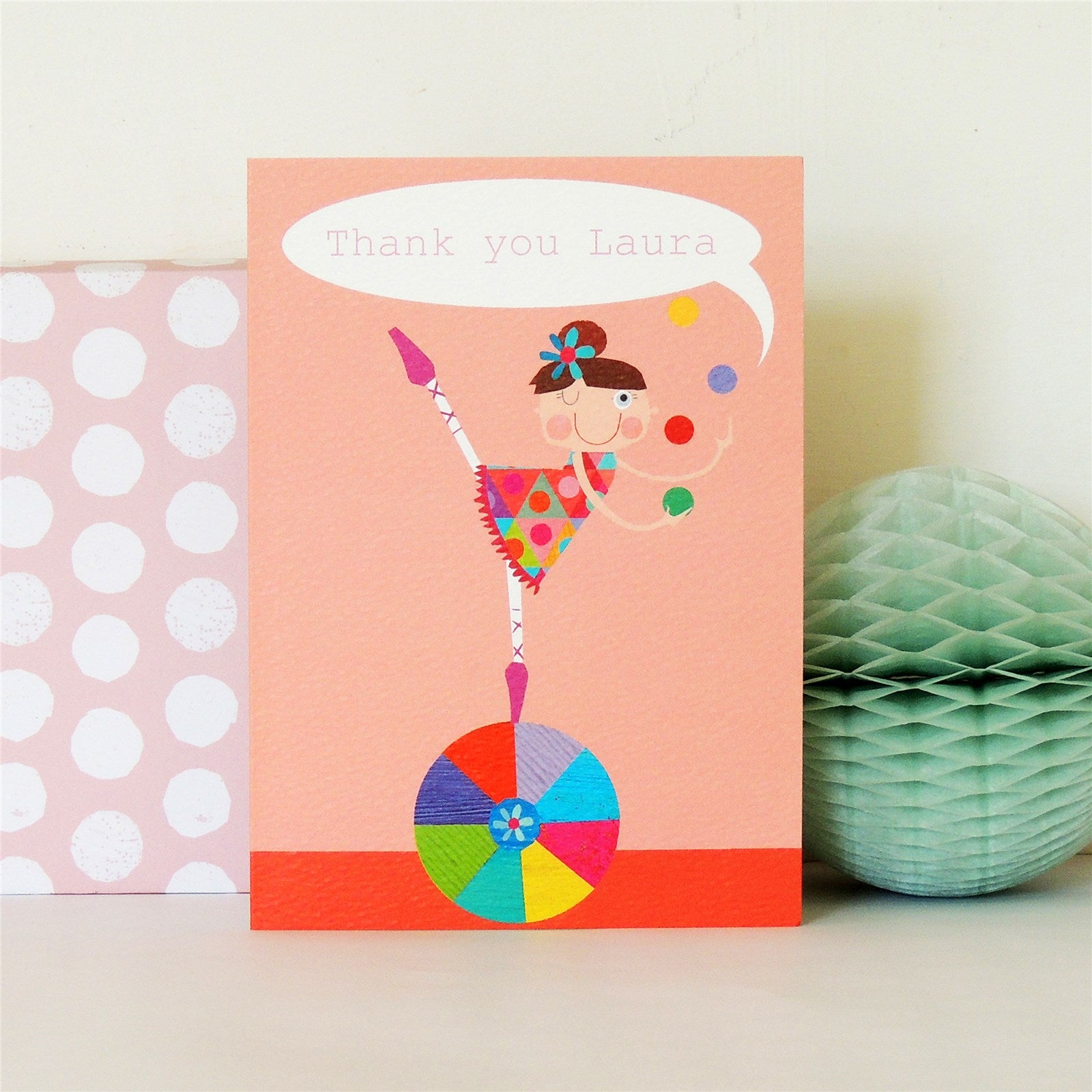 personalised girl on a ball card