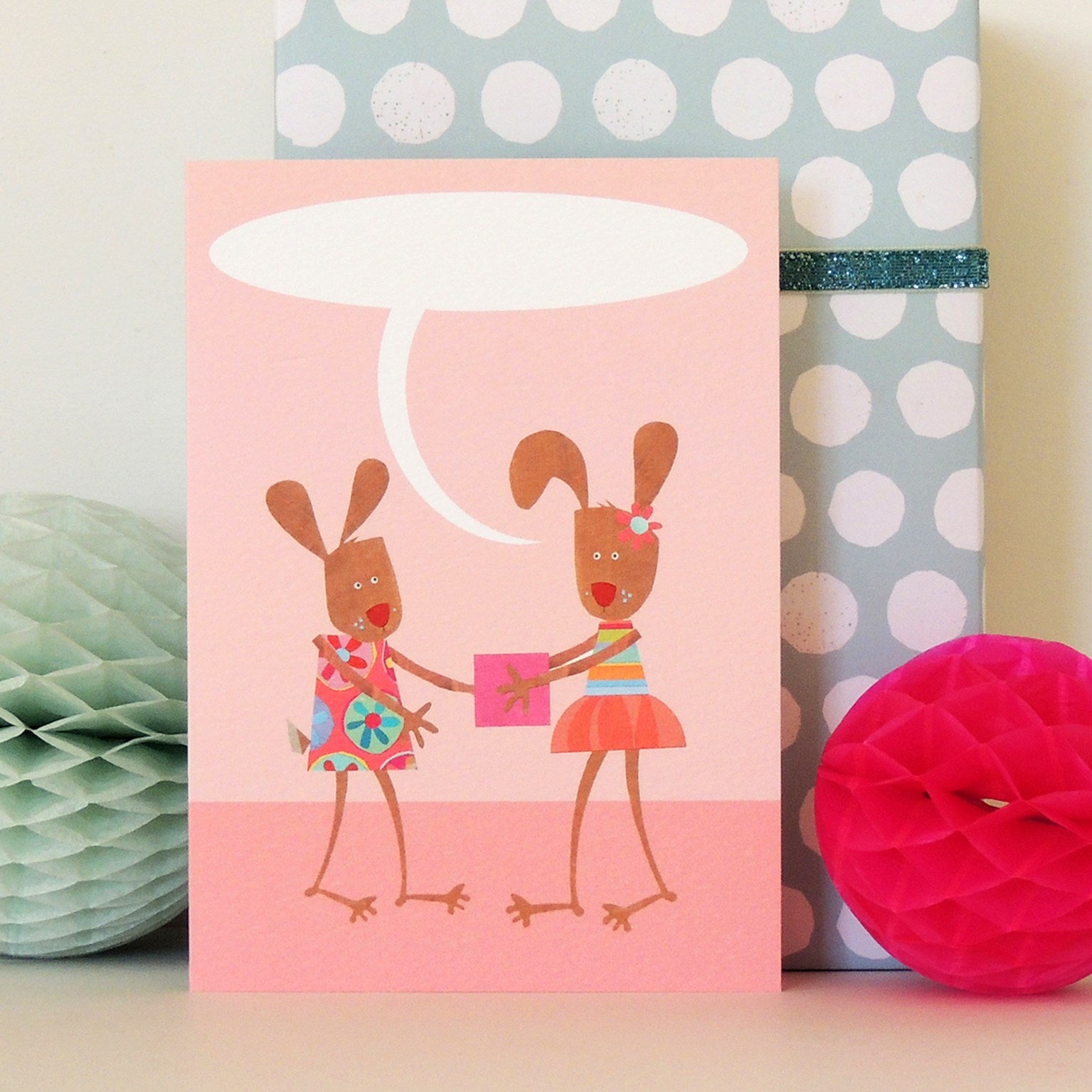 personalised rabbits present card