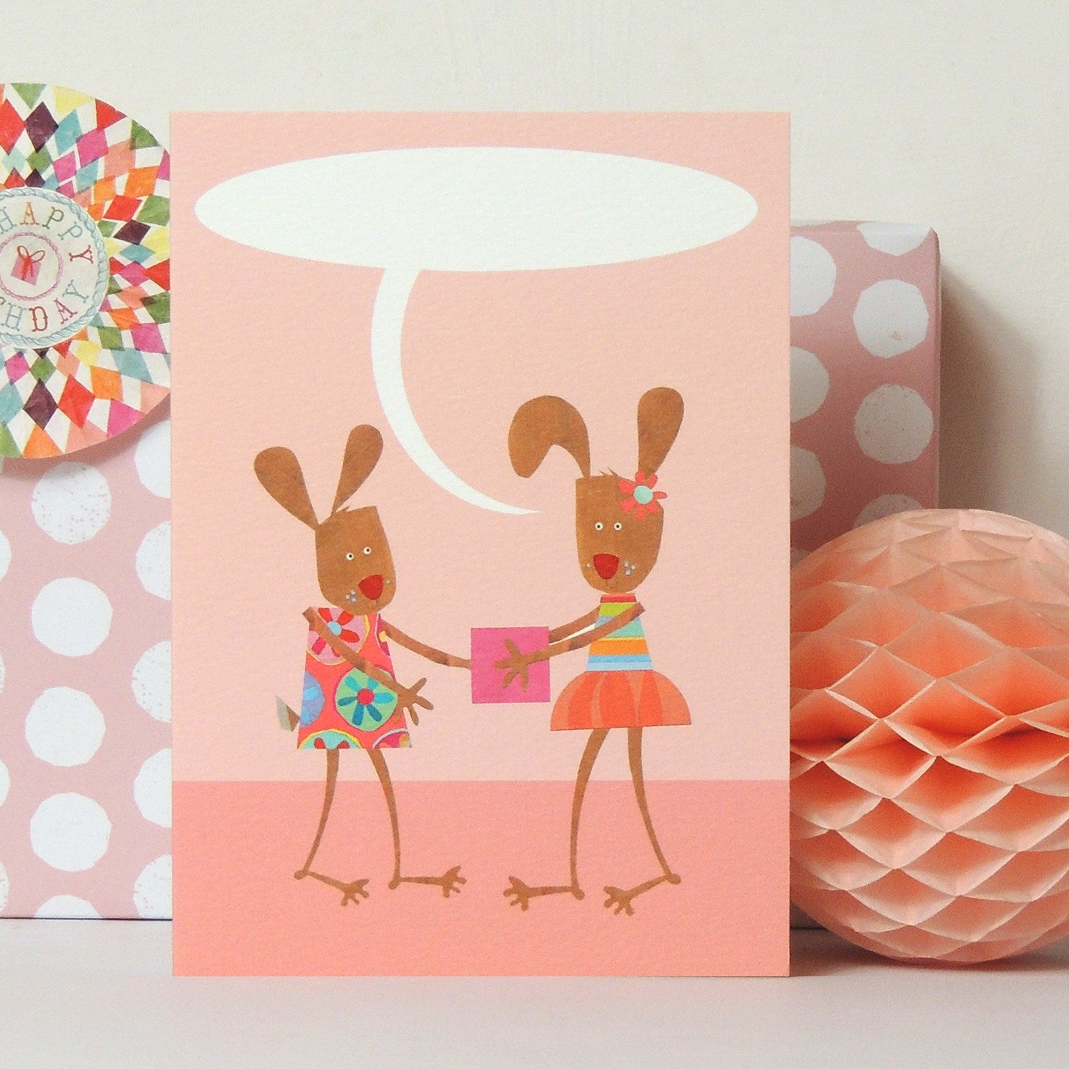 personalised rabbits present card