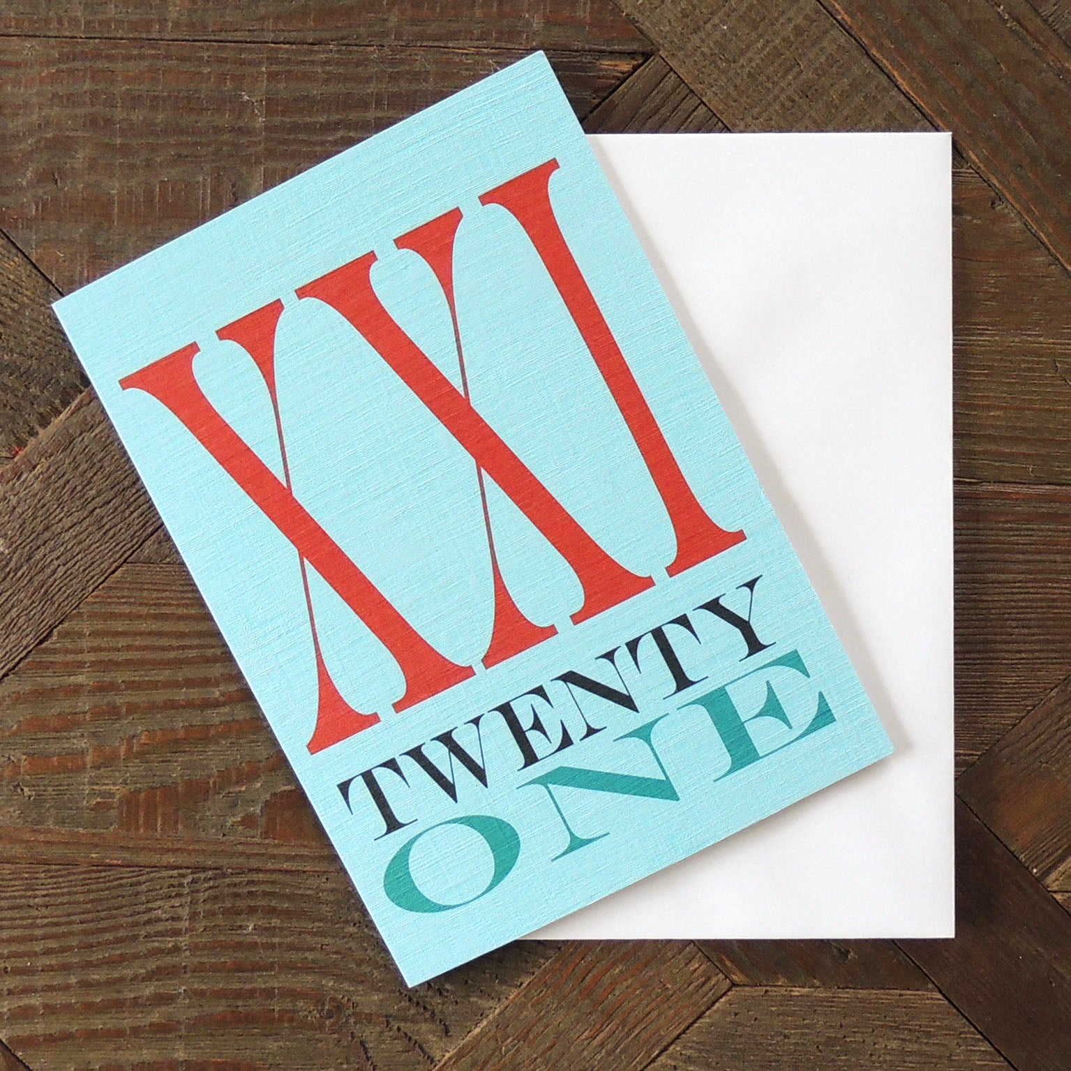 BBTW43 roman numerals twenty one card