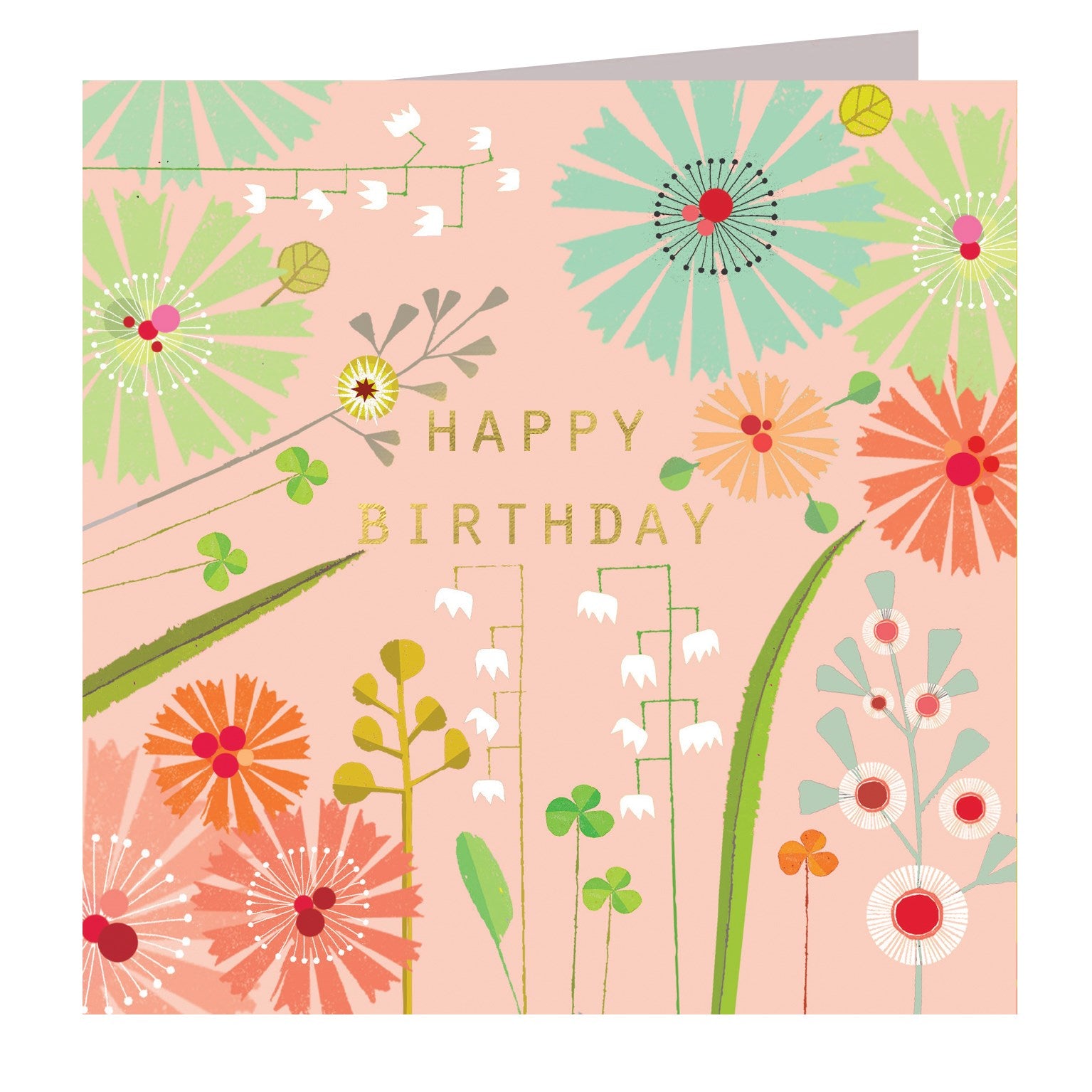 BFL01 gold foiled champagne birthday card