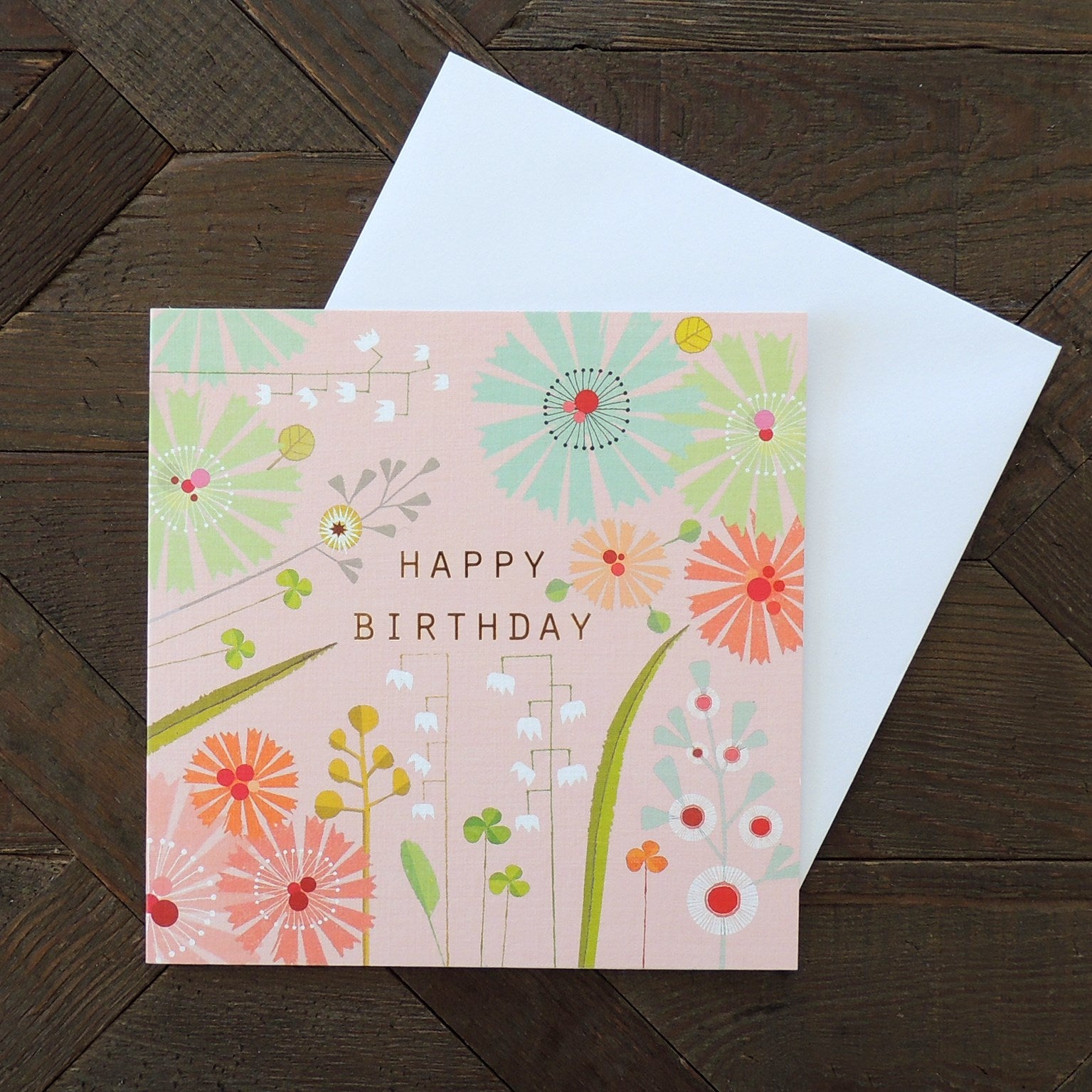 BFL01 gold foiled champagne birthday card