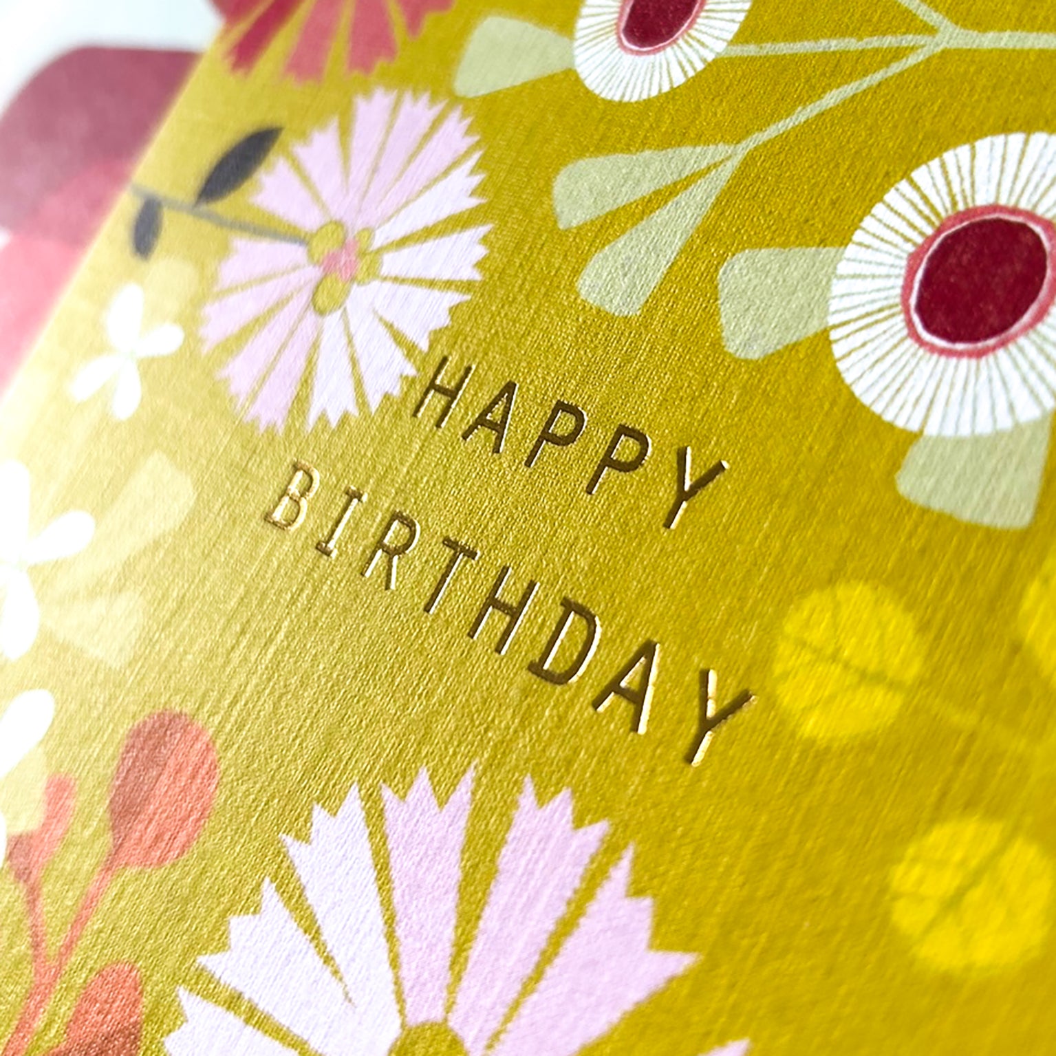 BFL02 gold foiled mustard birthday card