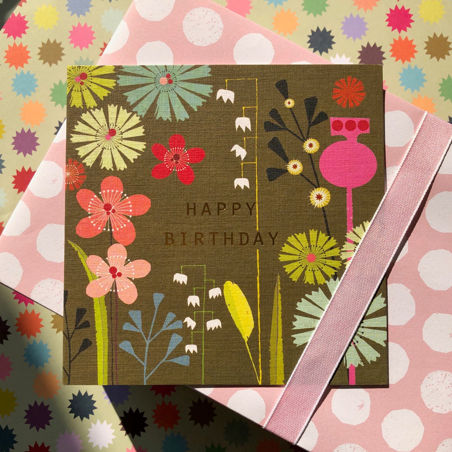 BFL04 gold foiled chocolate birthday card