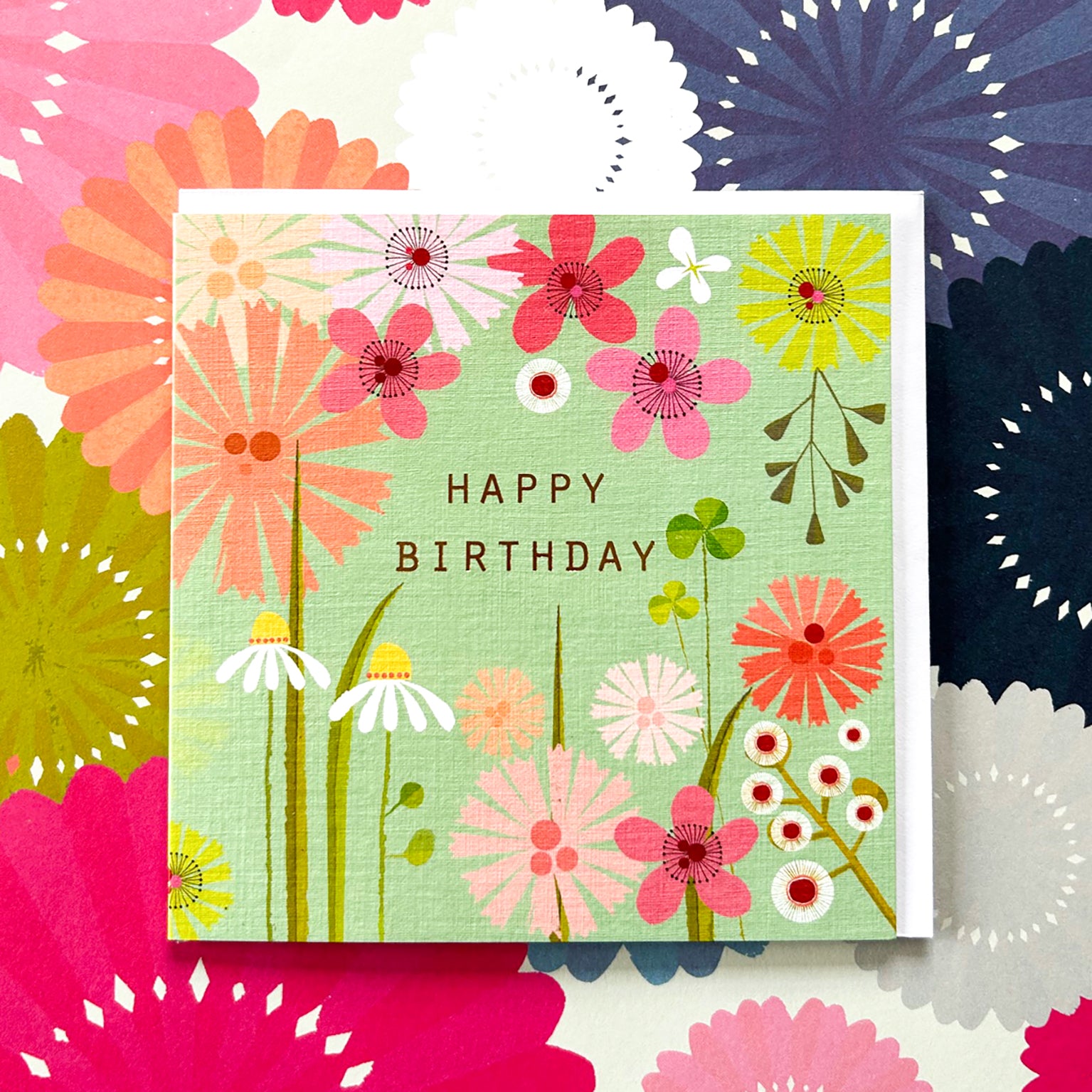 BFL06 gold foiled pea green birthday card