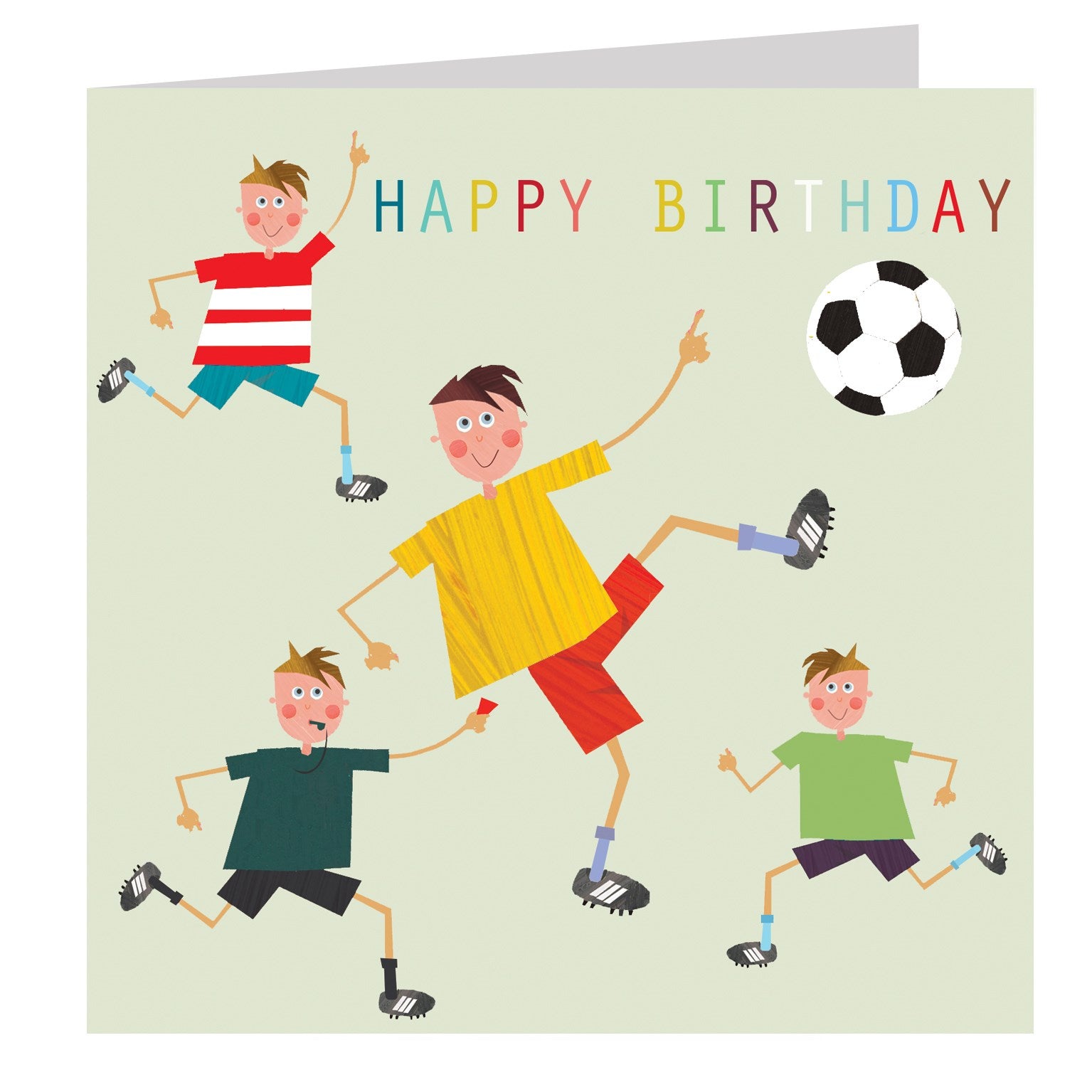 BG12 footballers happy birthday card