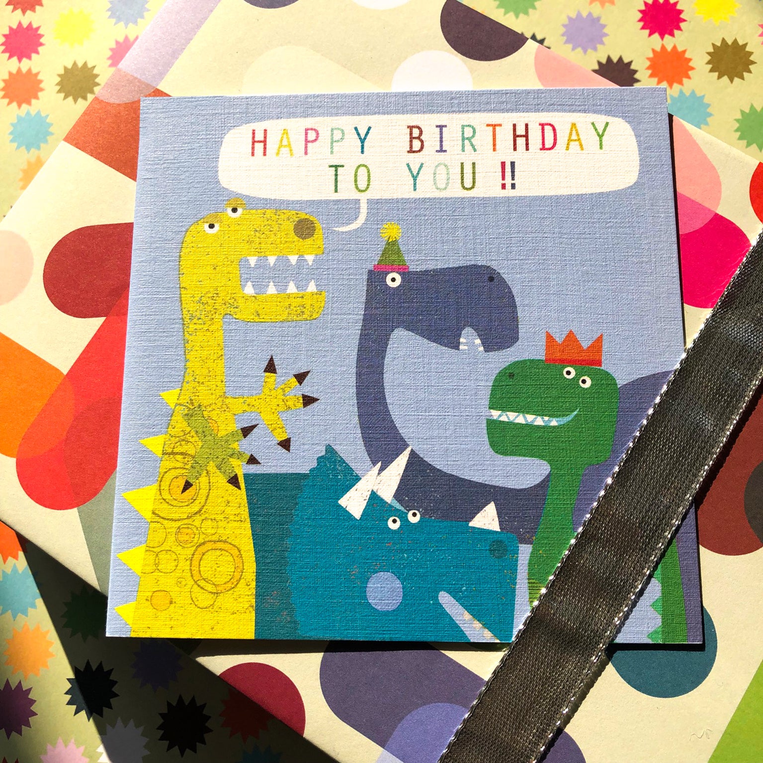 BG15 dinosaurs happy birthday card