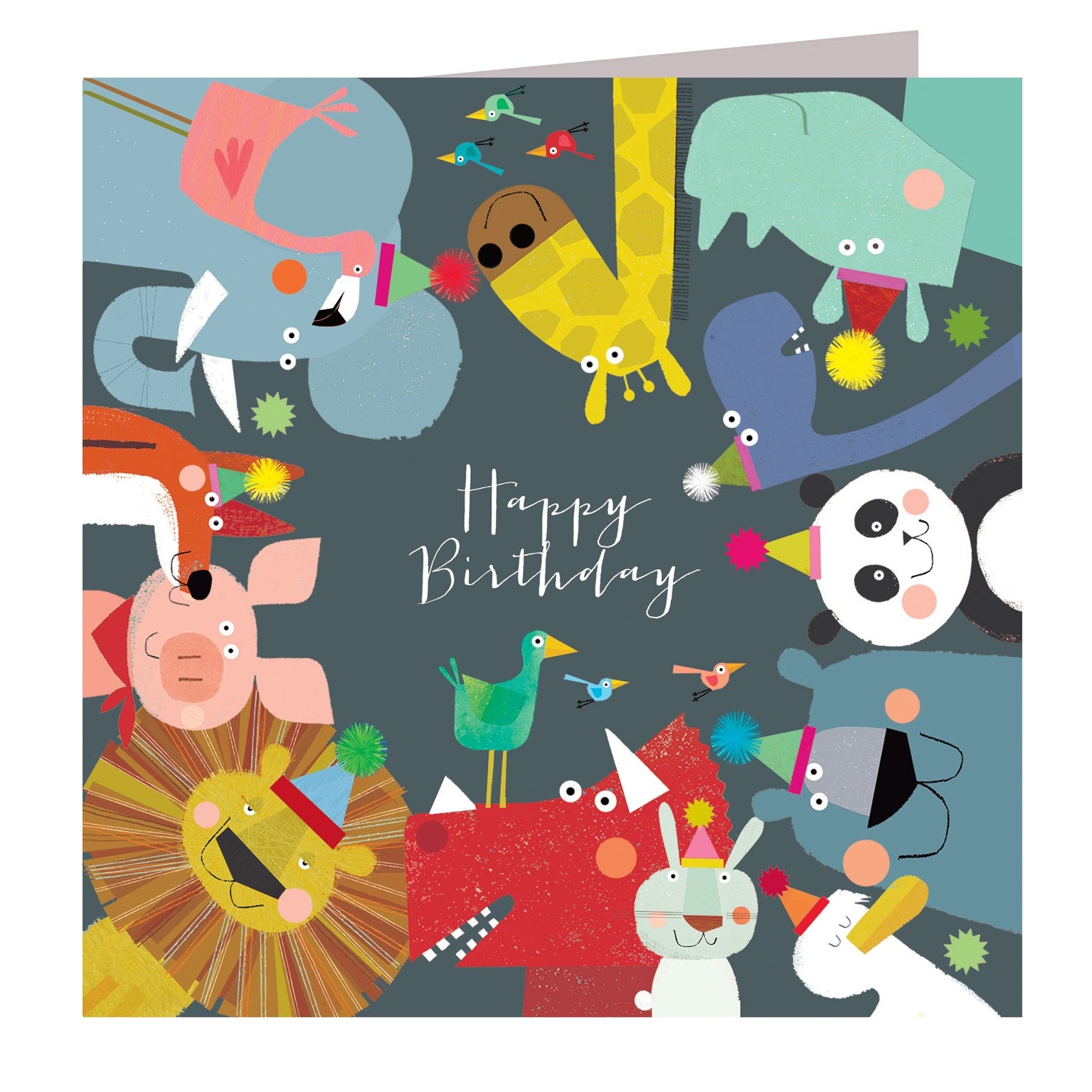 BG19 animals happy birthday card