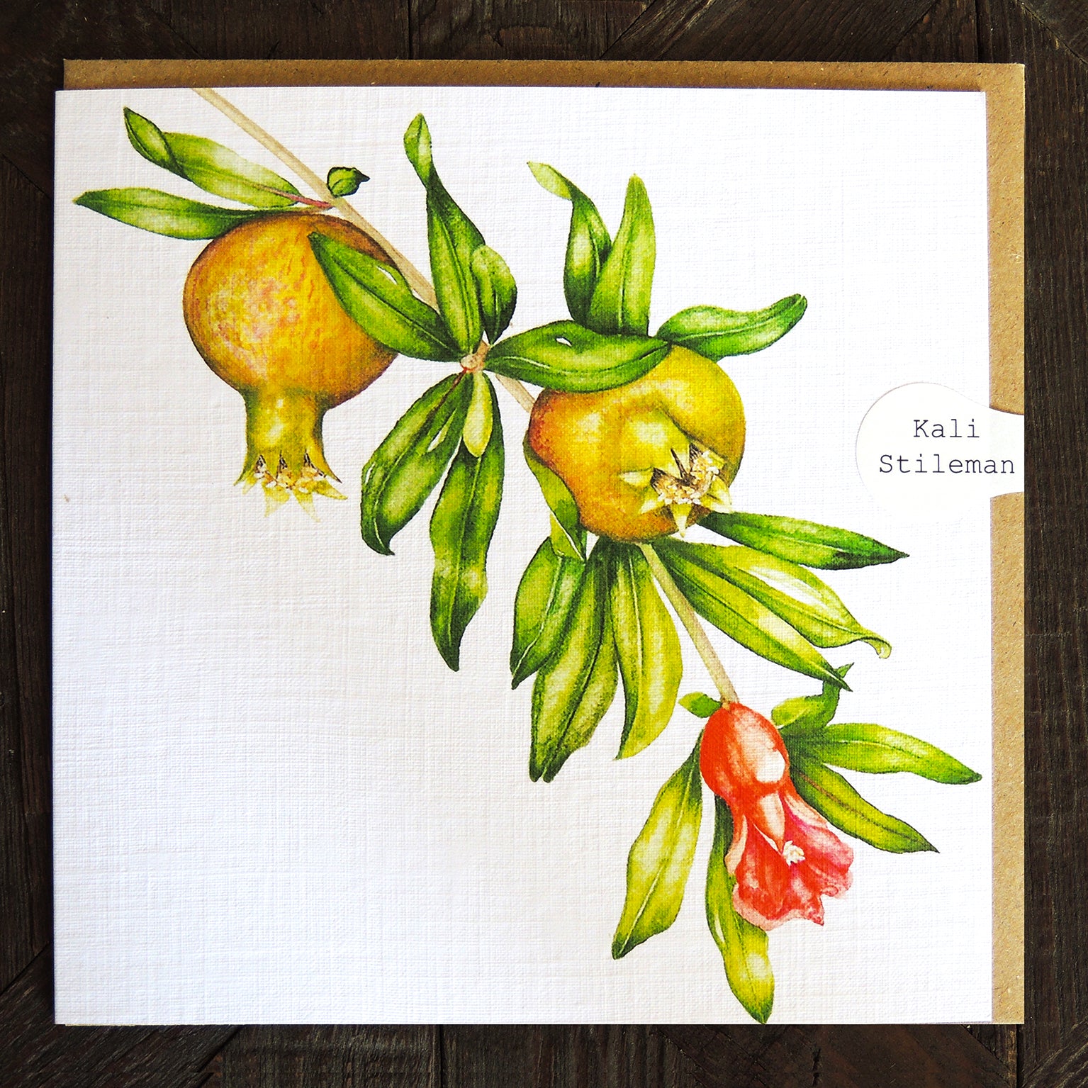 BT25 young pomegranates greetings card