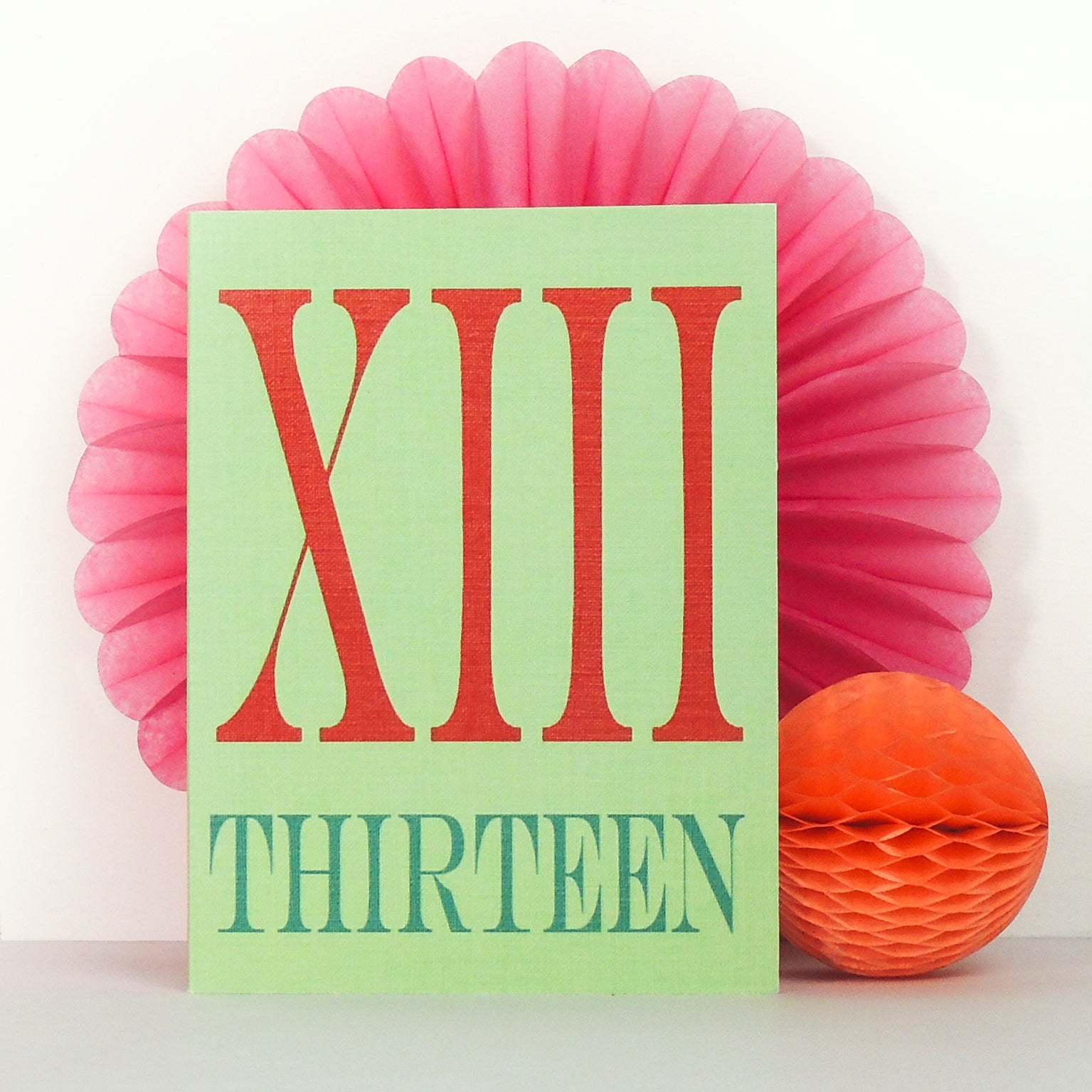 BTW37 mini roman numerals thirteen  card