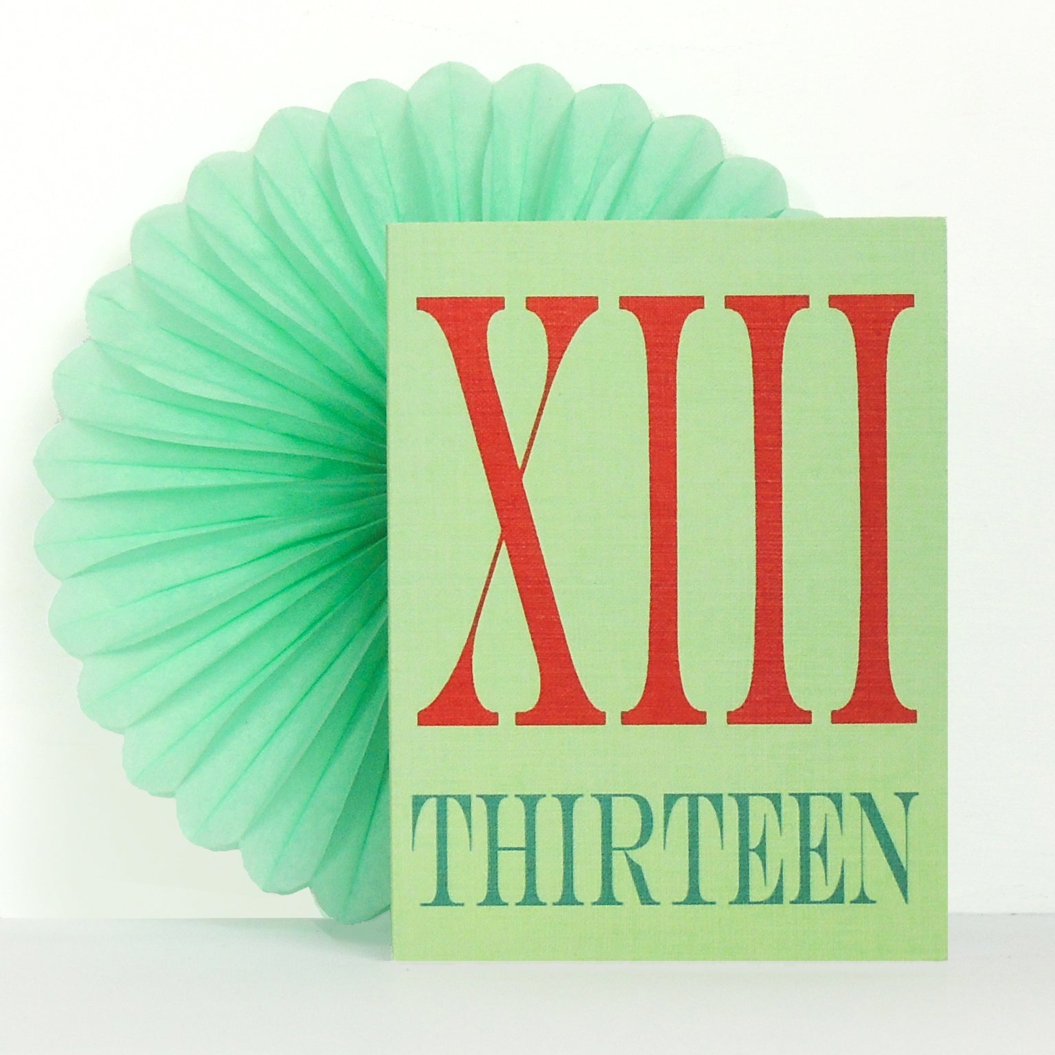 BTW37 mini roman numerals thirteen  card