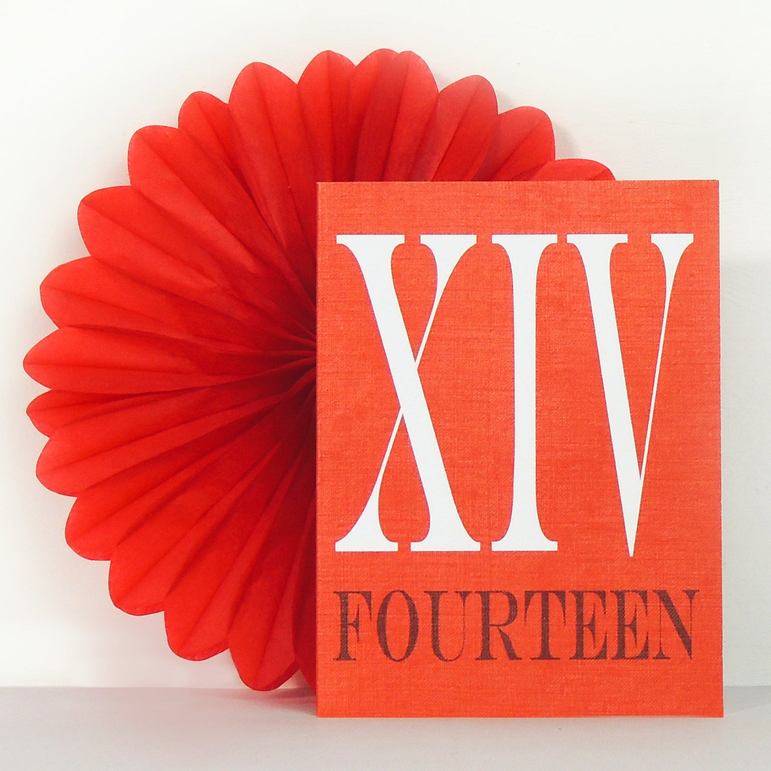 BTW38 mini roman numerals fourteen  card