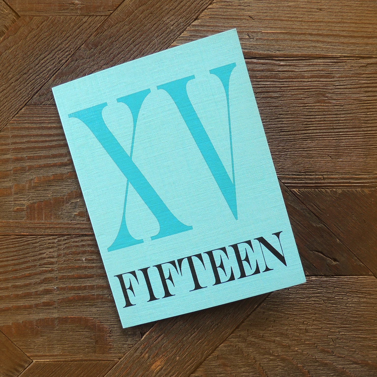 BTW39 mini roman numerals fifteen  card