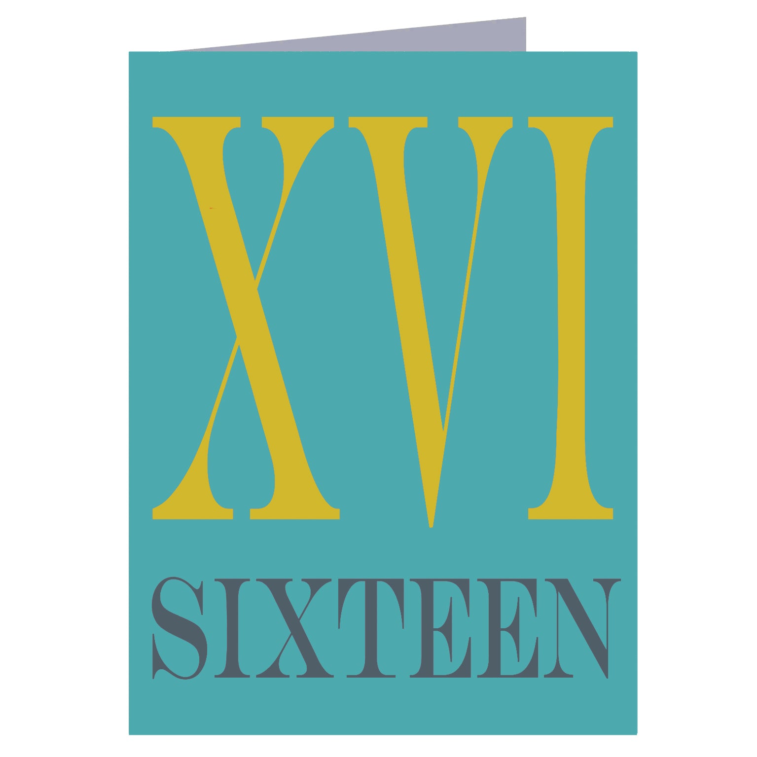 BTW40 mini roman numerals sixteen card