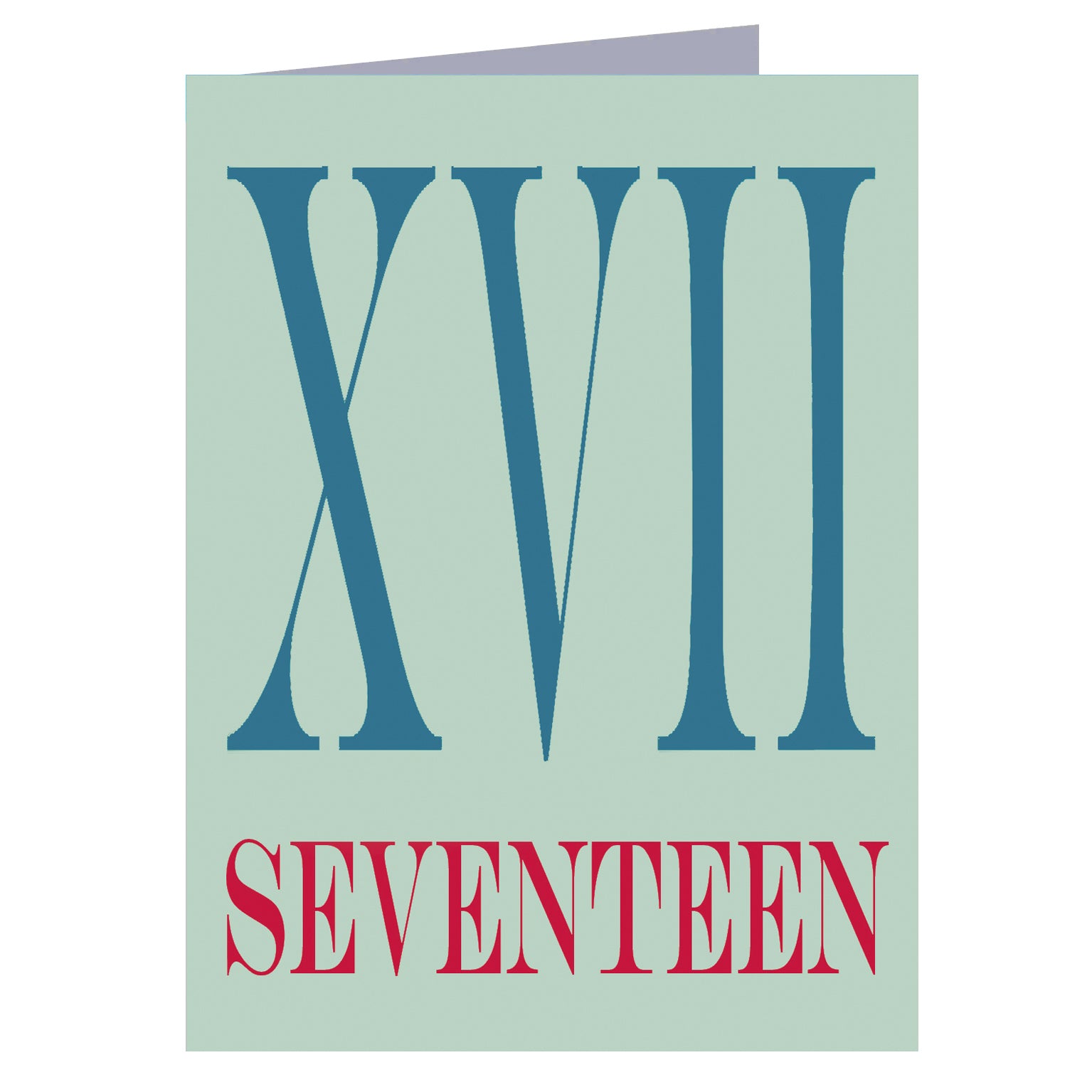 BTW41 mini roman numerals seventeen  card