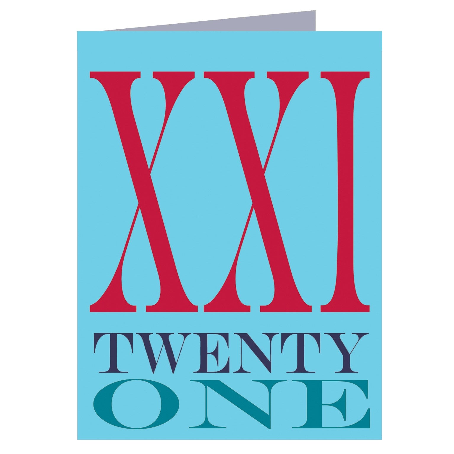 BBTW43 roman numerals twenty one card