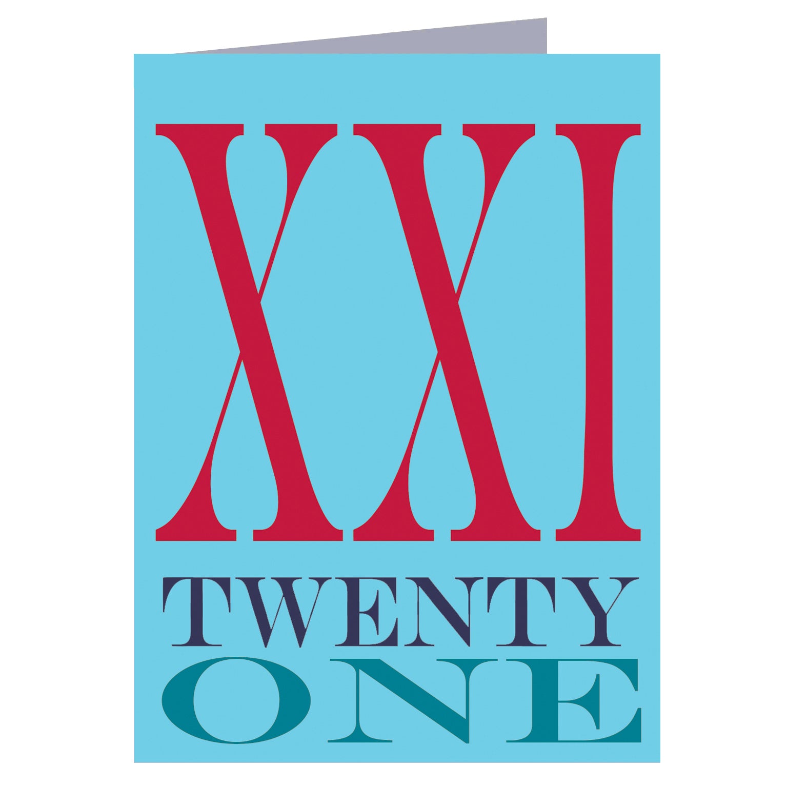 BTW43 mini roman numerals twenty one card