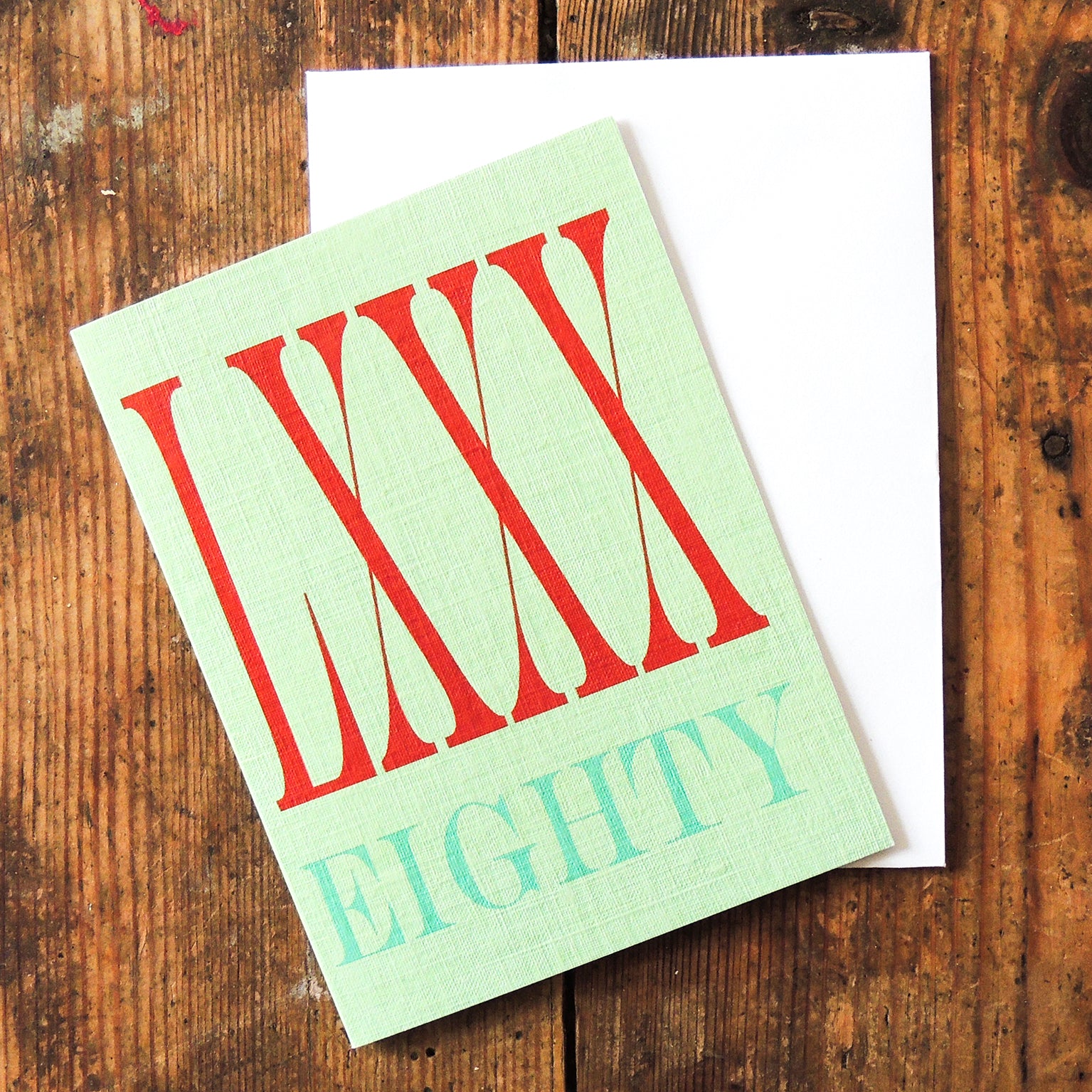 BTW49 mini roman numerals eighty  card