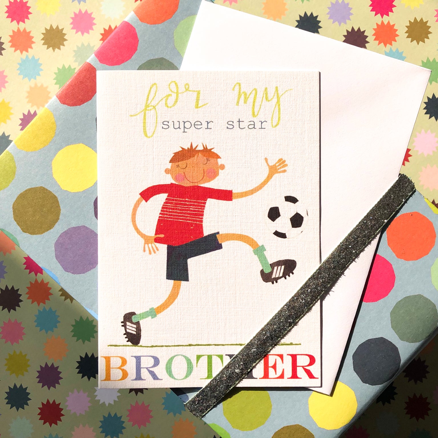 BY01 football brother greetings card