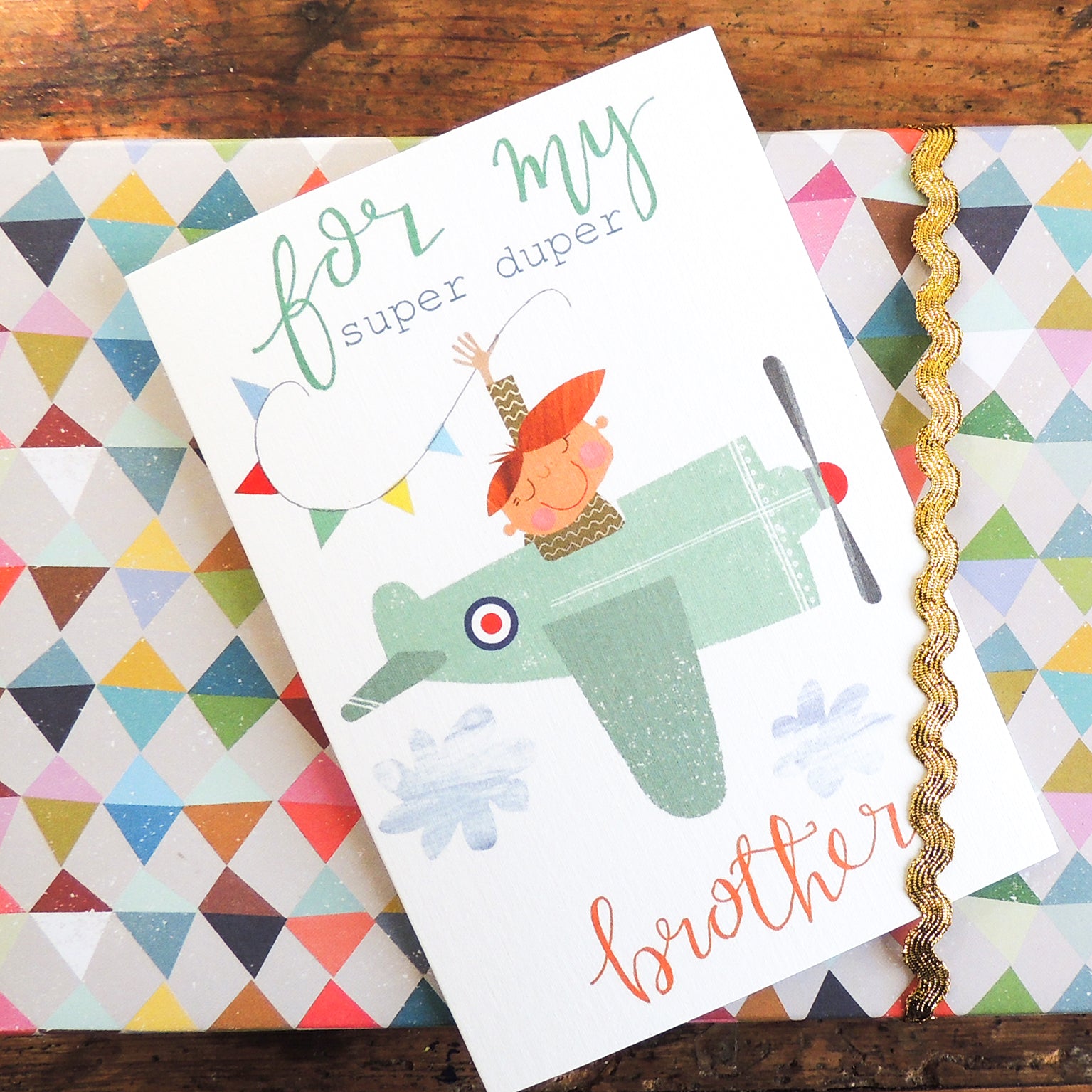 BY02 brother in an aeroplane card