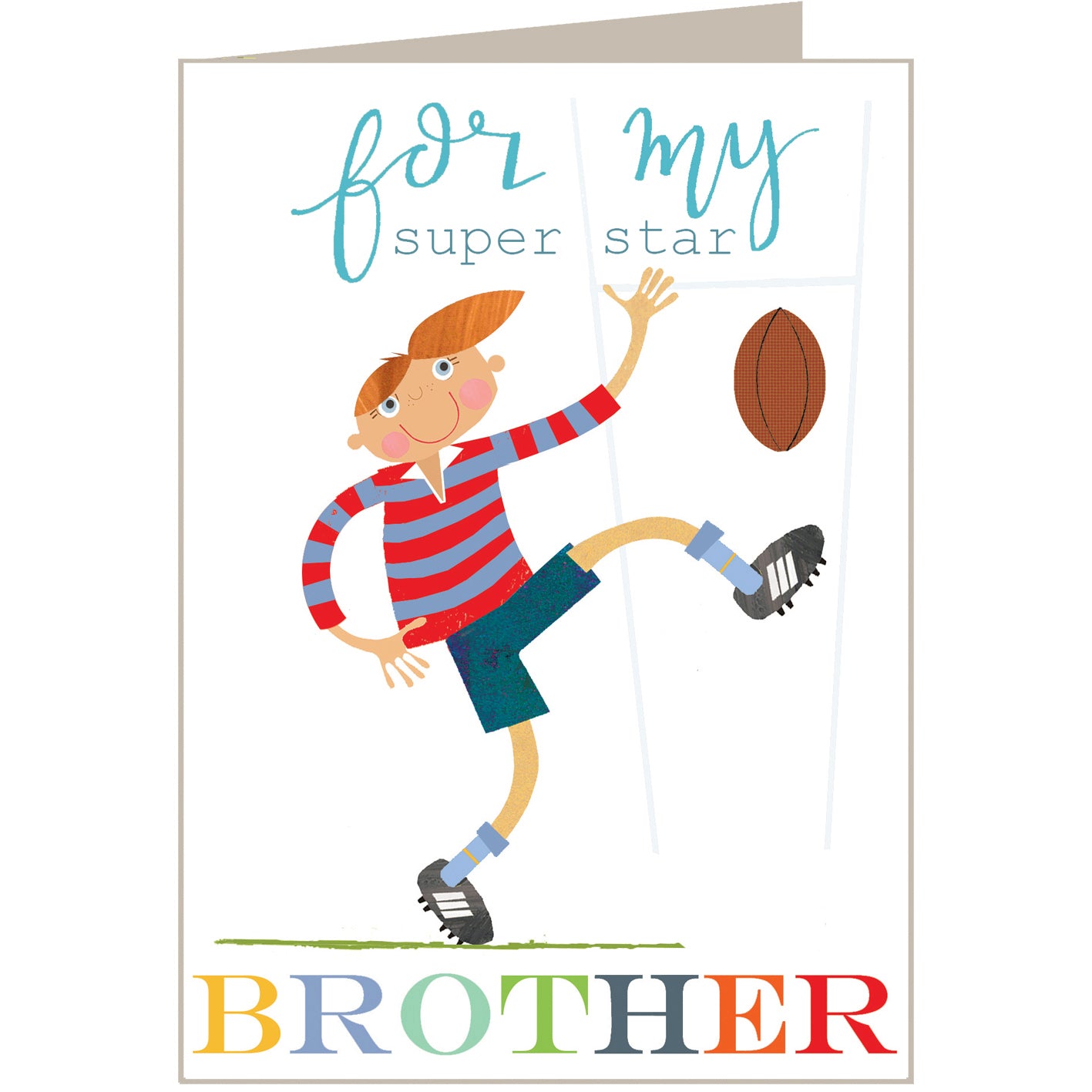 BY03 rugby brother greetings card