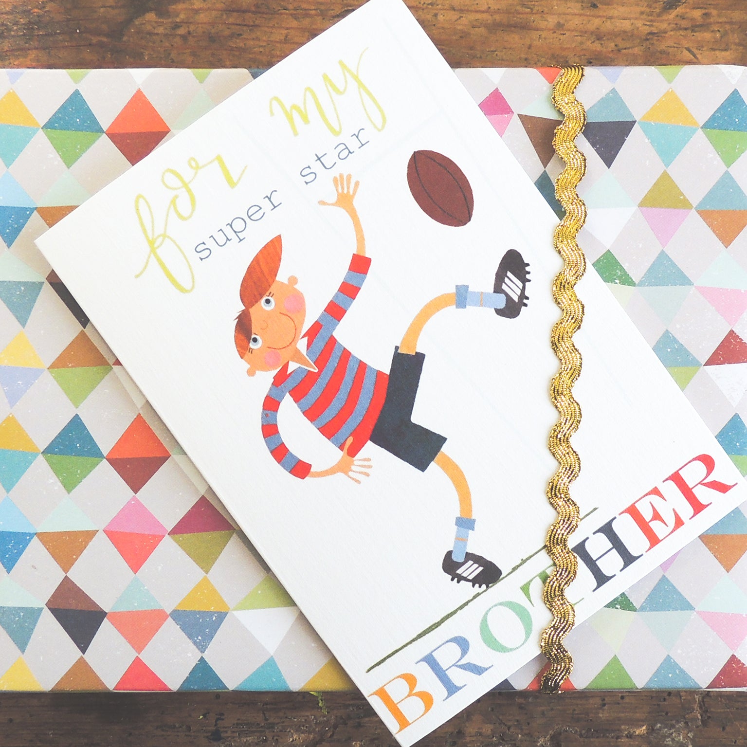 BY03 rugby brother greetings card