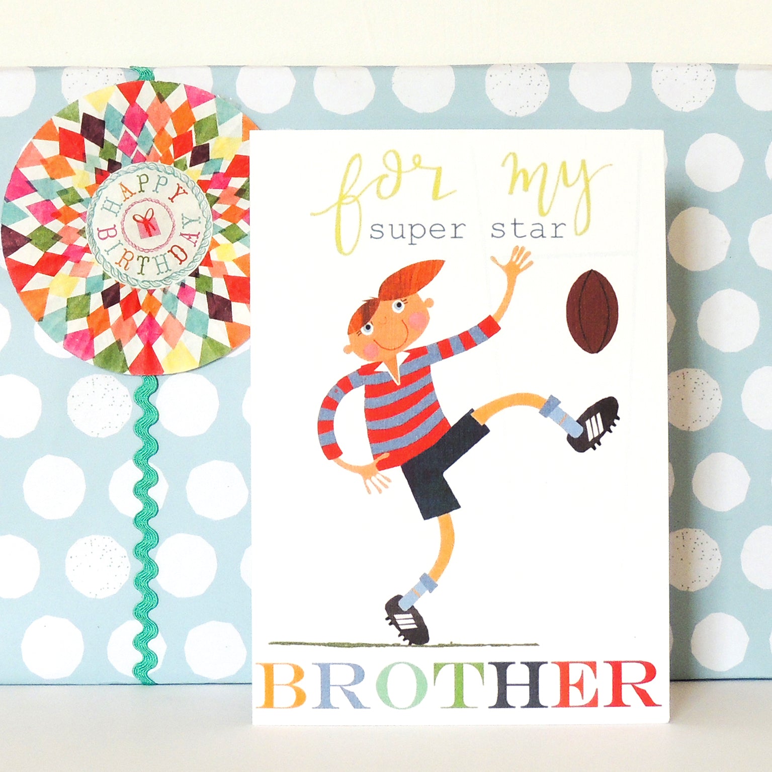 BY03 rugby brother greetings card