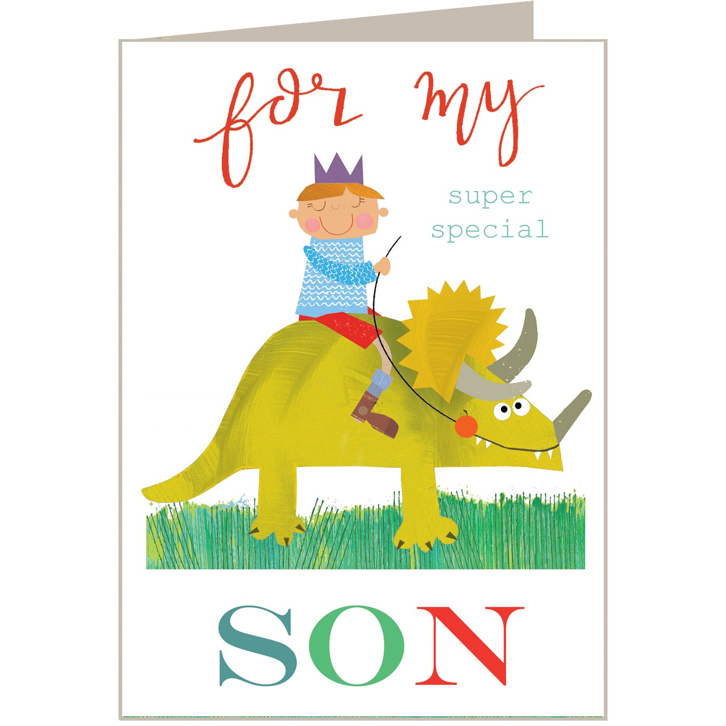 BY06 dinosaur son greetings card