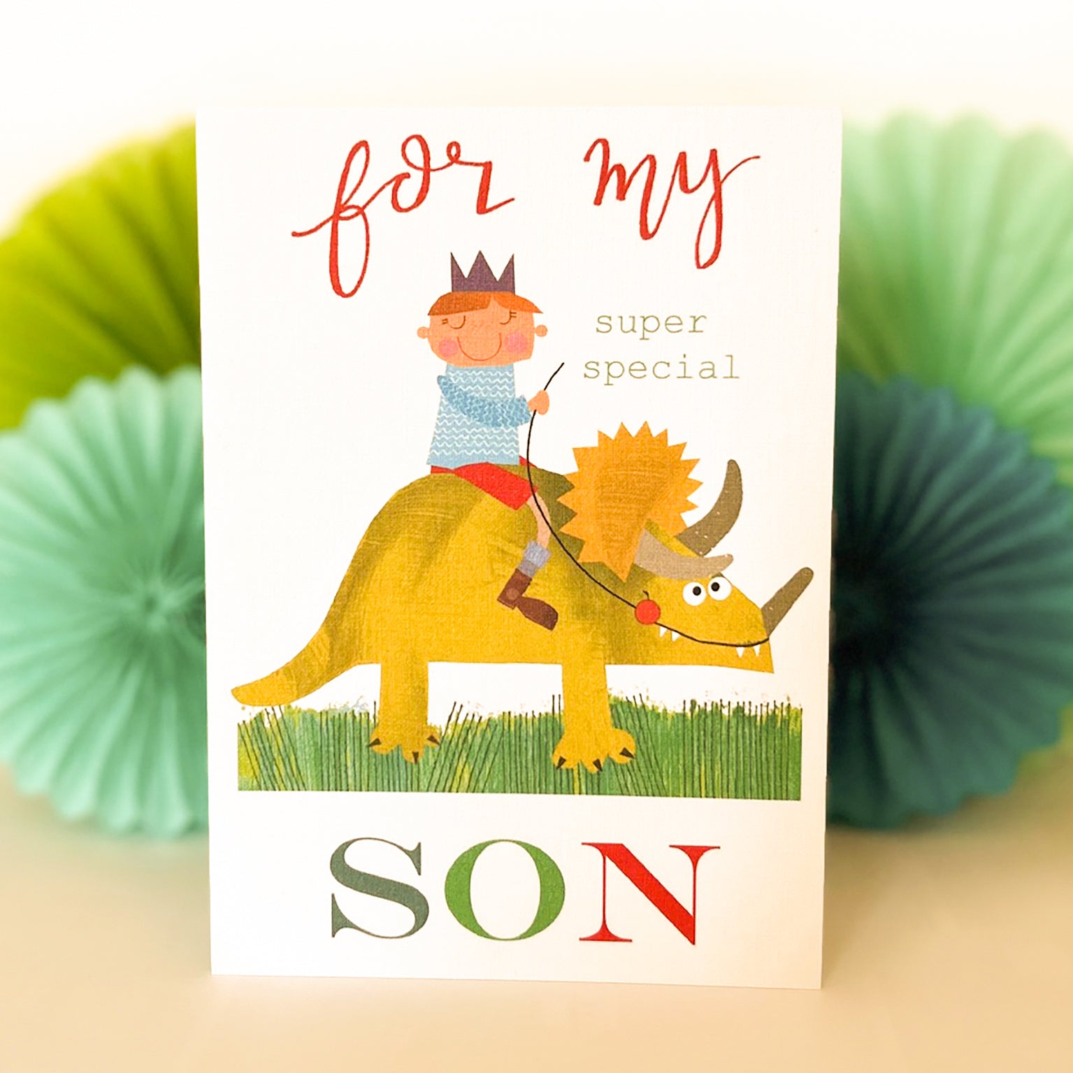 BY06 dinosaur son greetings card