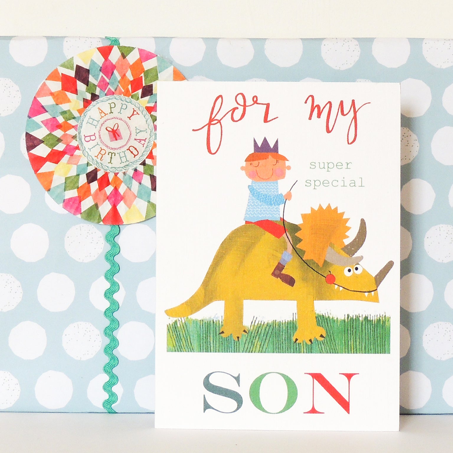 BY06 dinosaur son greetings card