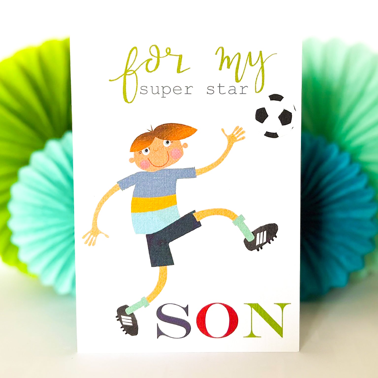 BY07 football son greetings card